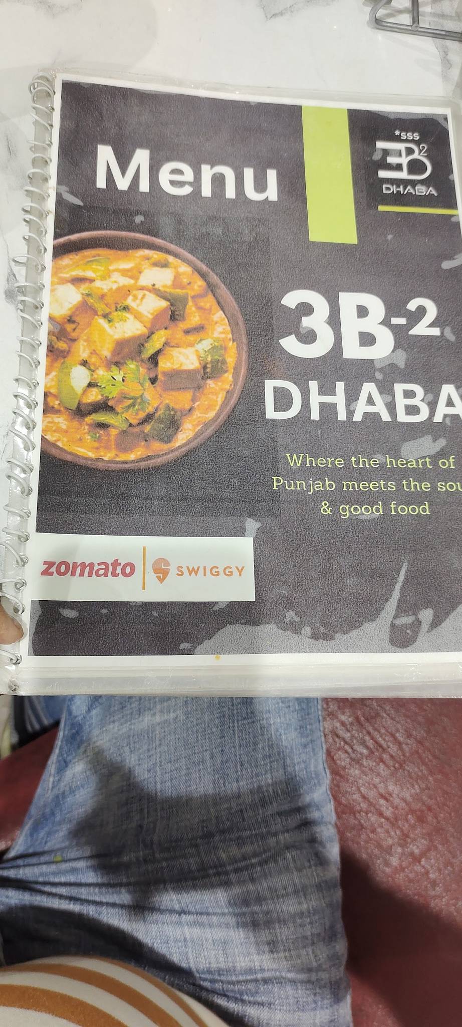 3B-2 Dhaba menu