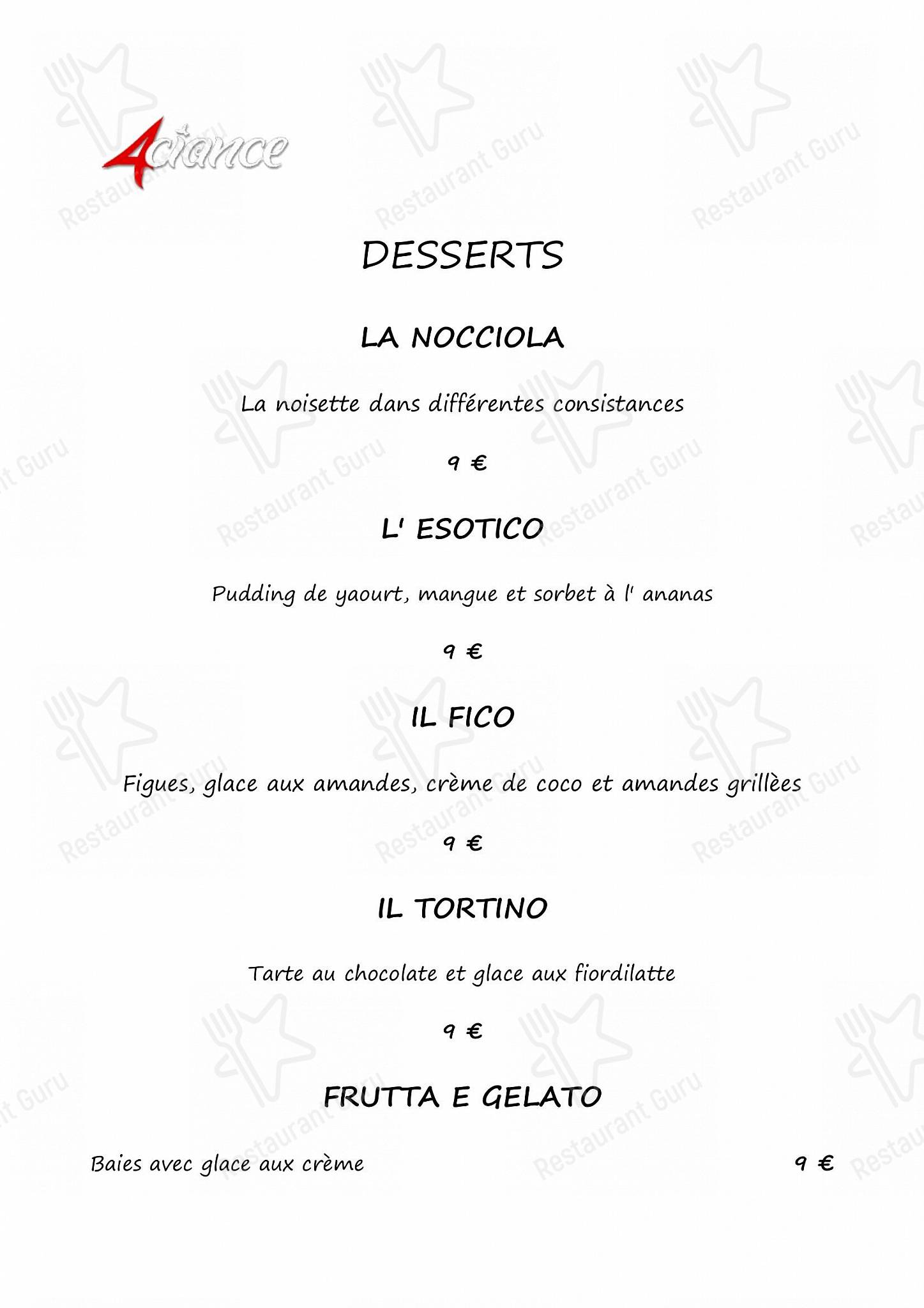 Menu di 4 Ciance - Breakfast Menu