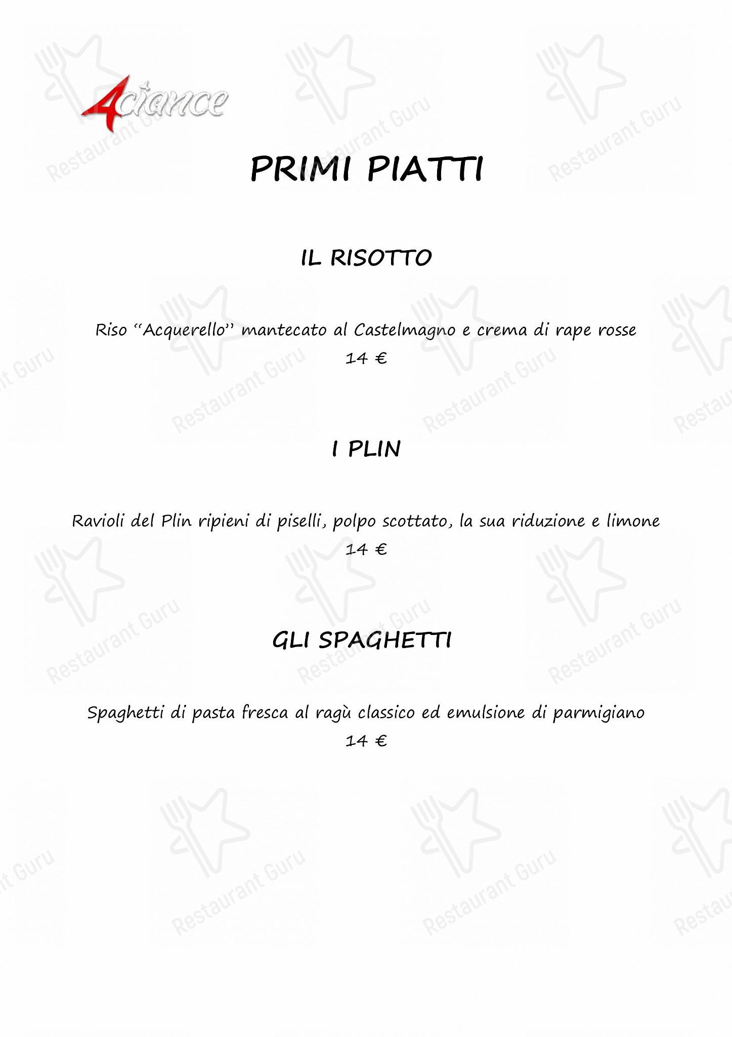 Menu di 4 Ciance - Breakfast Menu