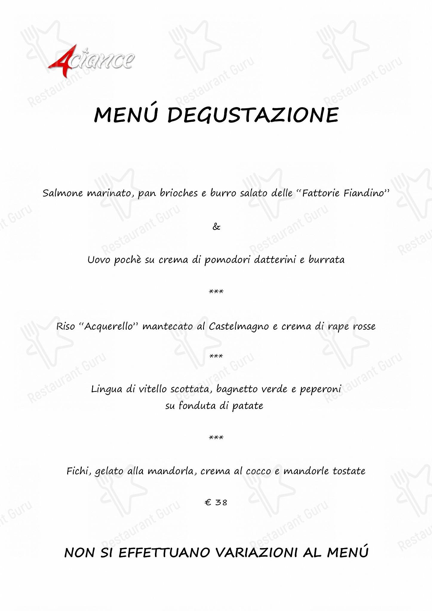 4 Ciance in Cuneo - Breakfast Menu