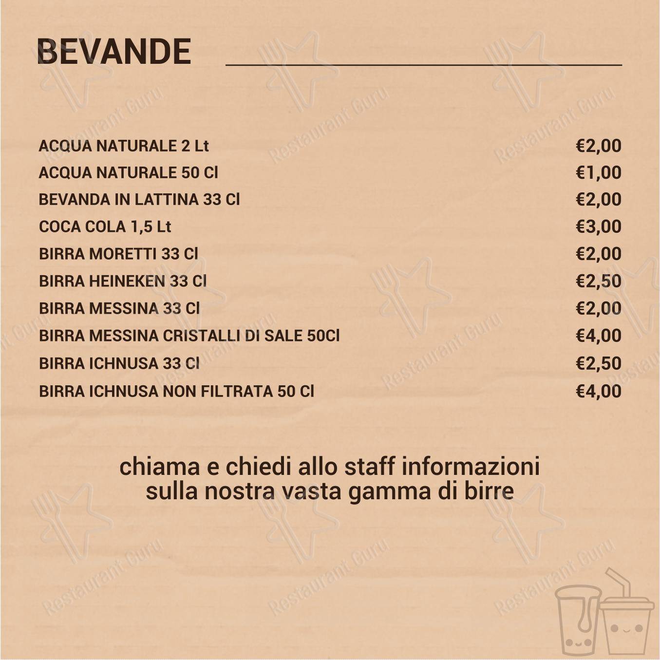 Menu per 5 Panetti pizzeria da asporto pizzeria