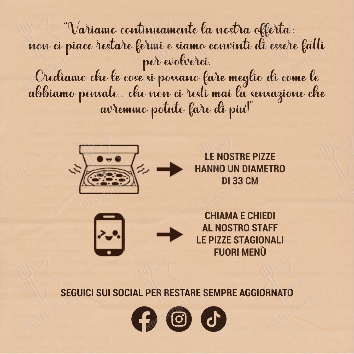 Menu per 5 Panetti pizzeria da asporto in Catania