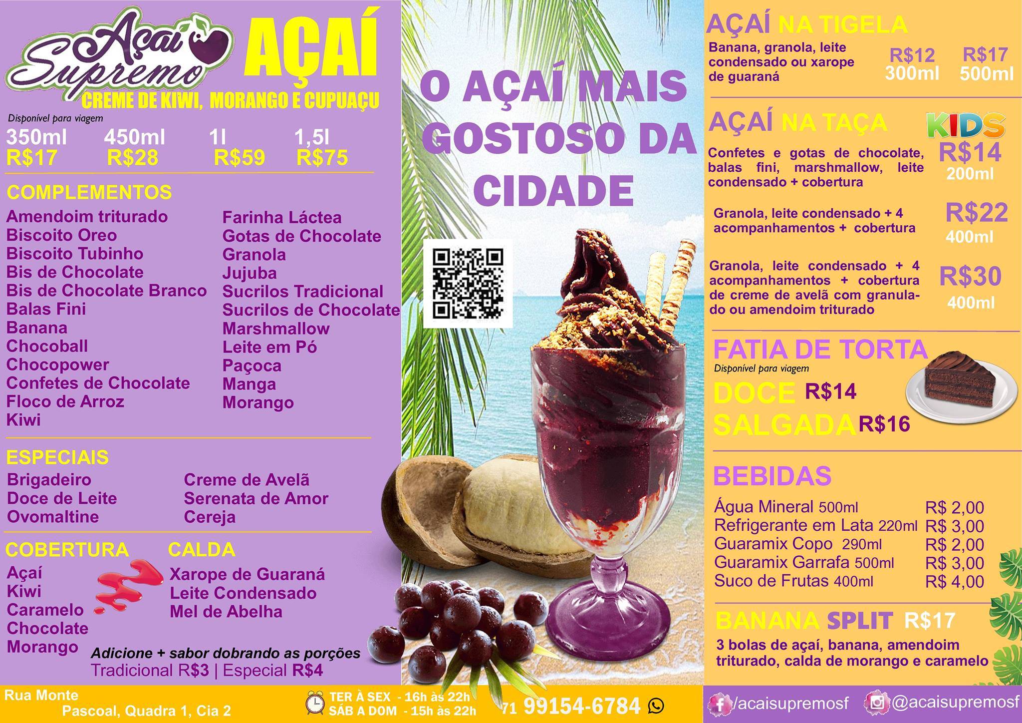 AÇAI SUPREMO cardápio