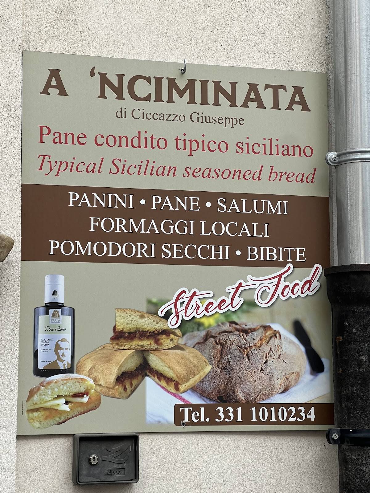 Menu di A 'NCIMINATA 