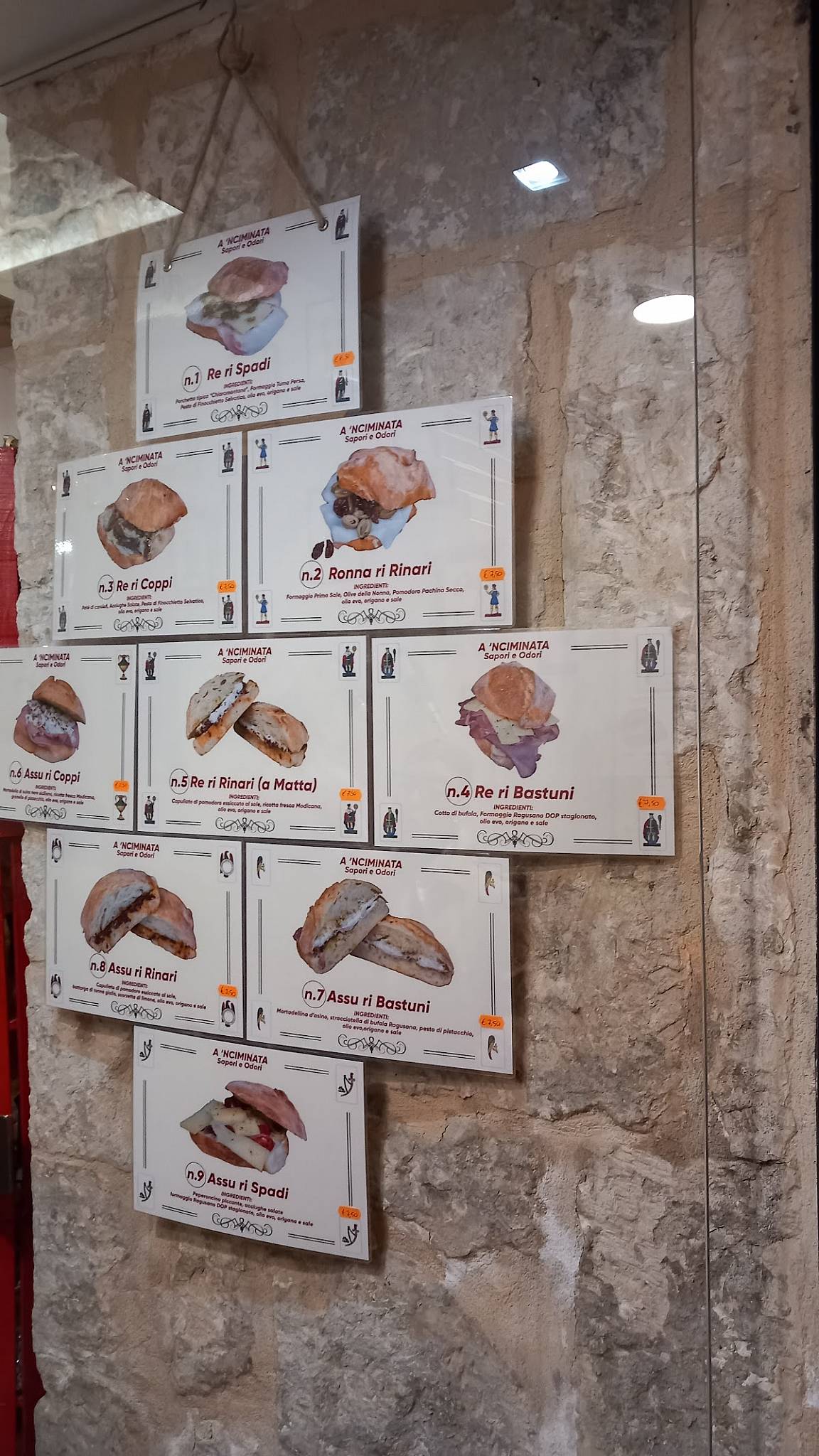 Menu di A 'NCIMINATA 