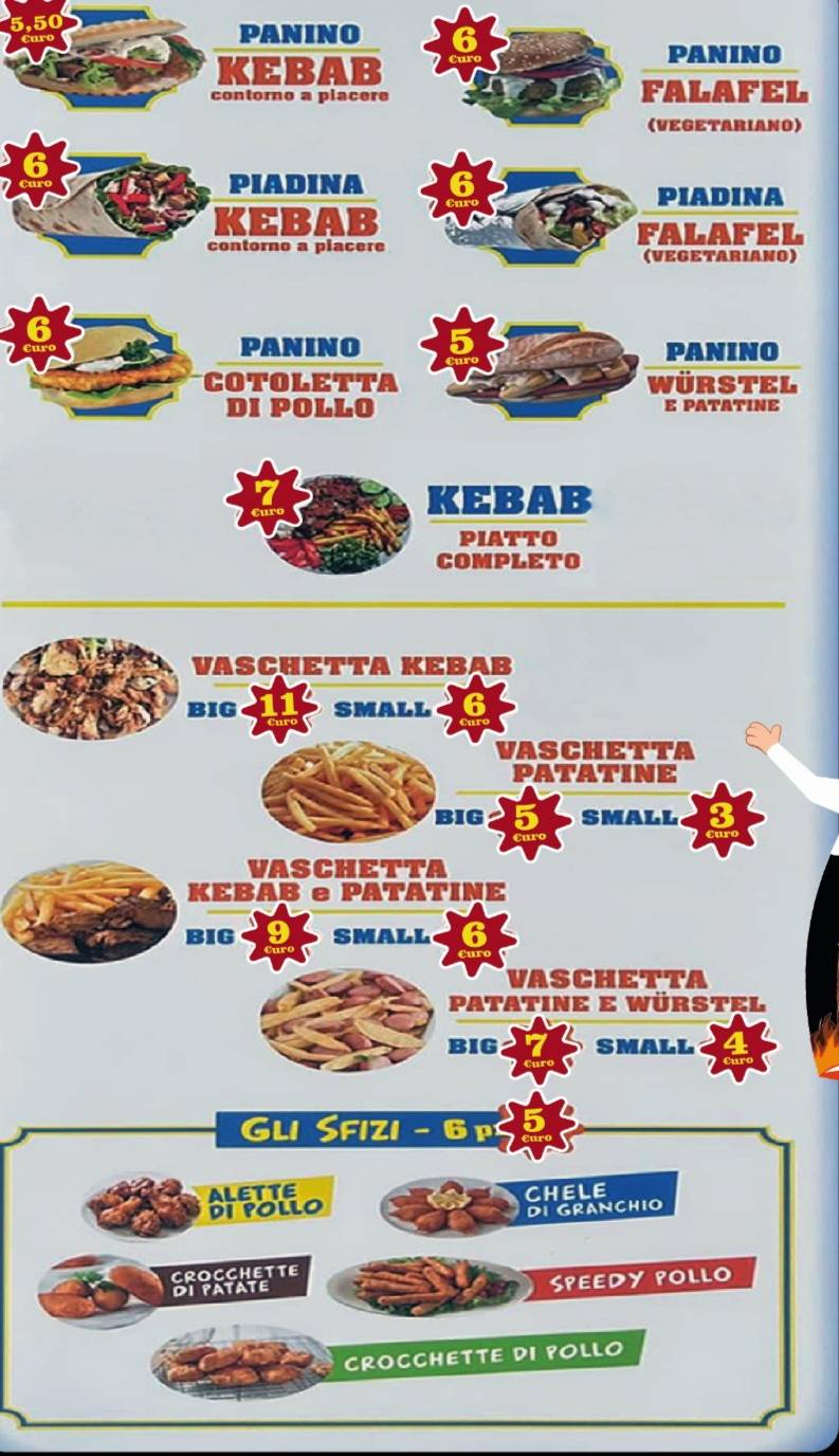 Menu di A&Z kebab 