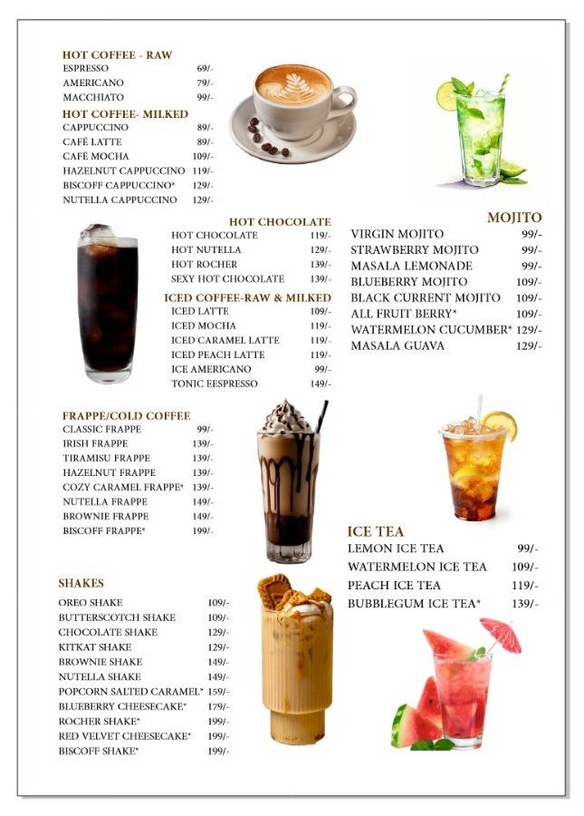 ABCD (A' Brasserie Cafe' Door) menu