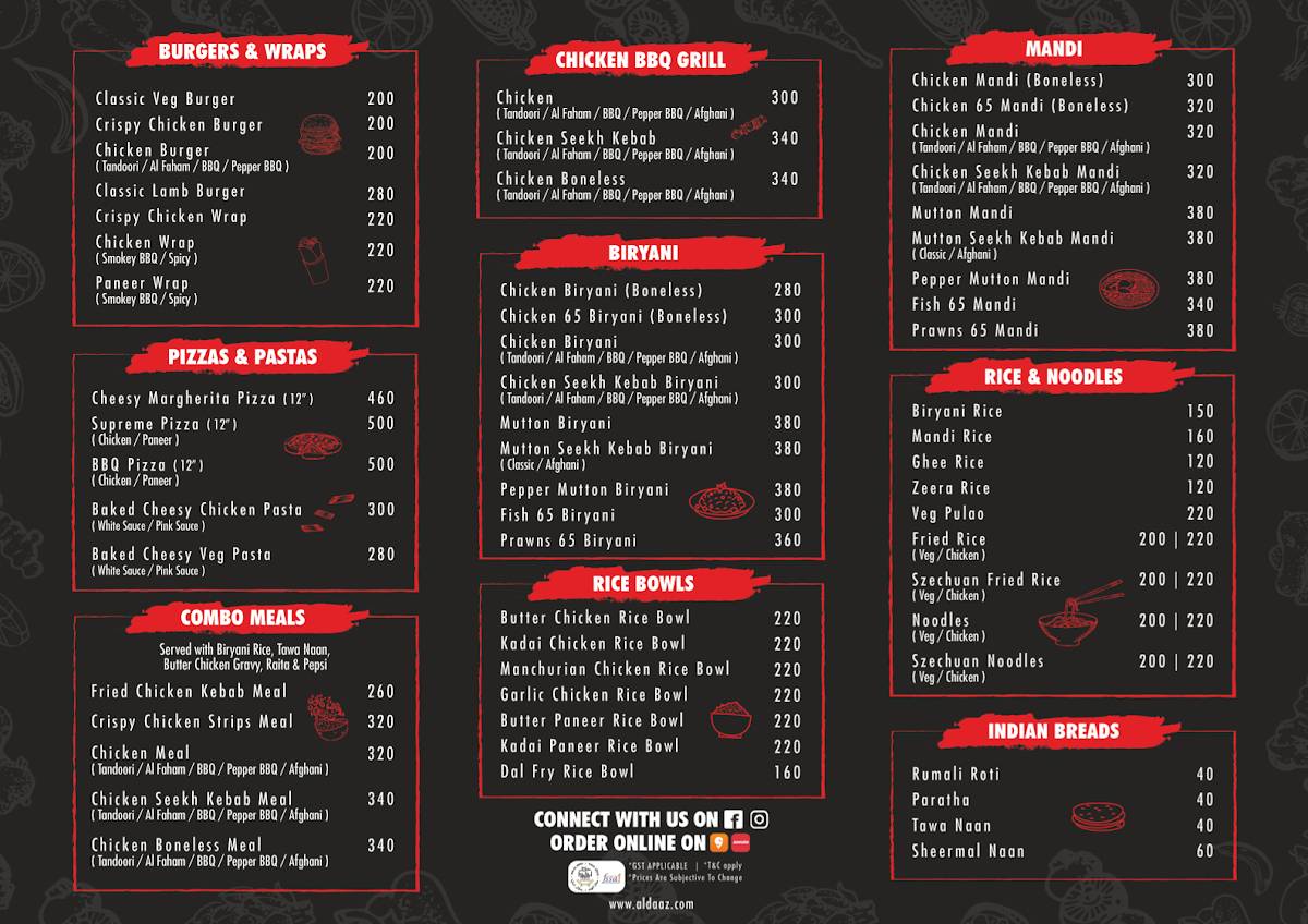 AL-DAAZ HSR LAYOUT menu