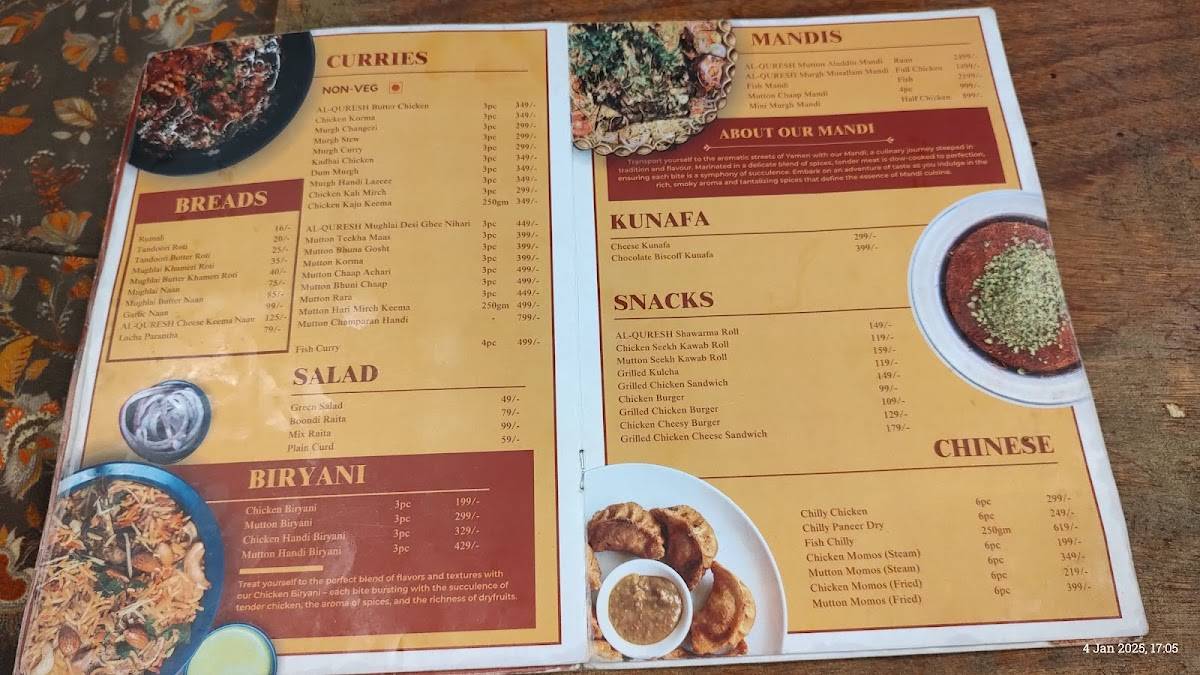 AL-QURESH FOODS menu