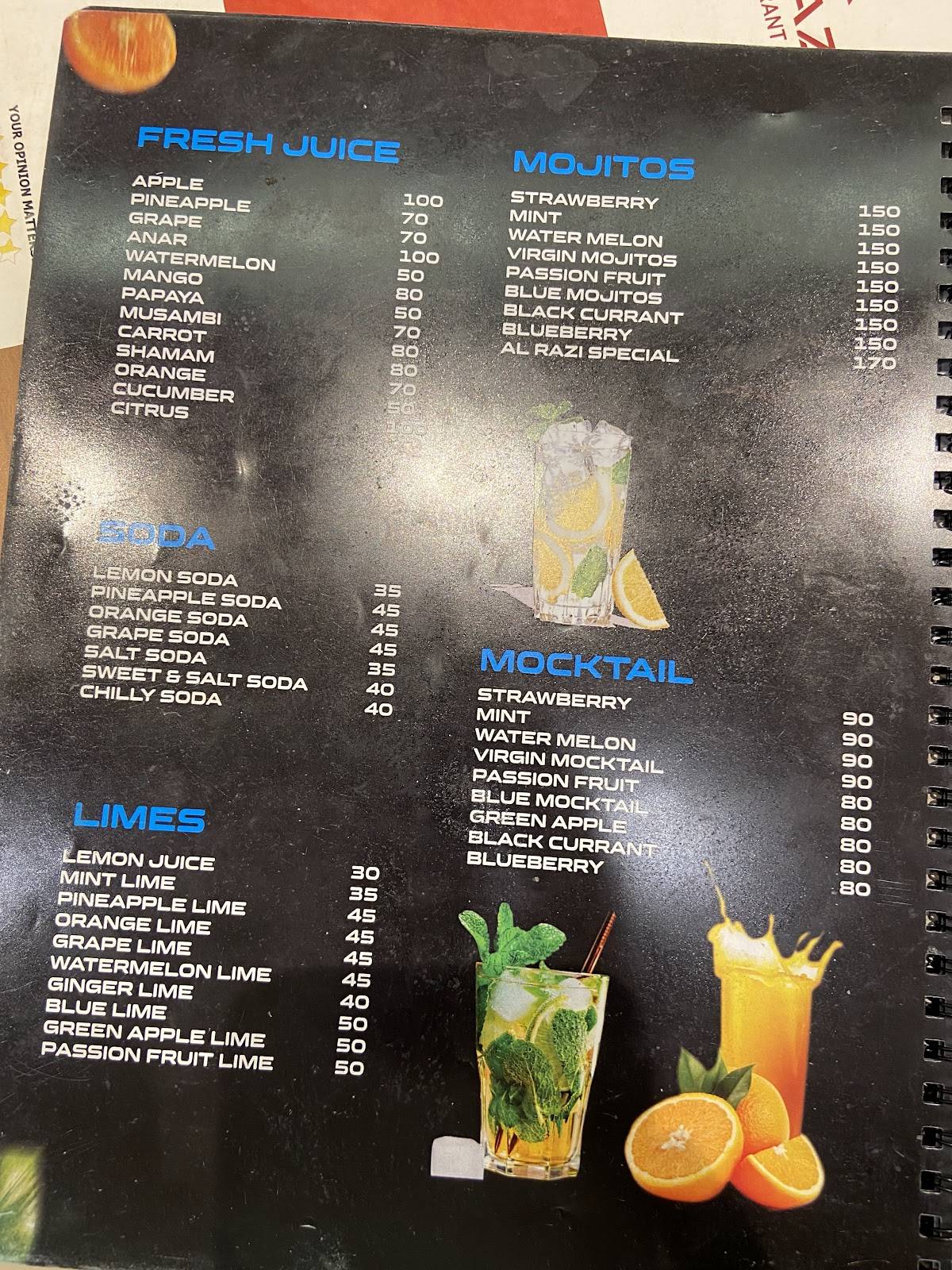 AL RAZI RESTAURANT ALAPPUZHA menu