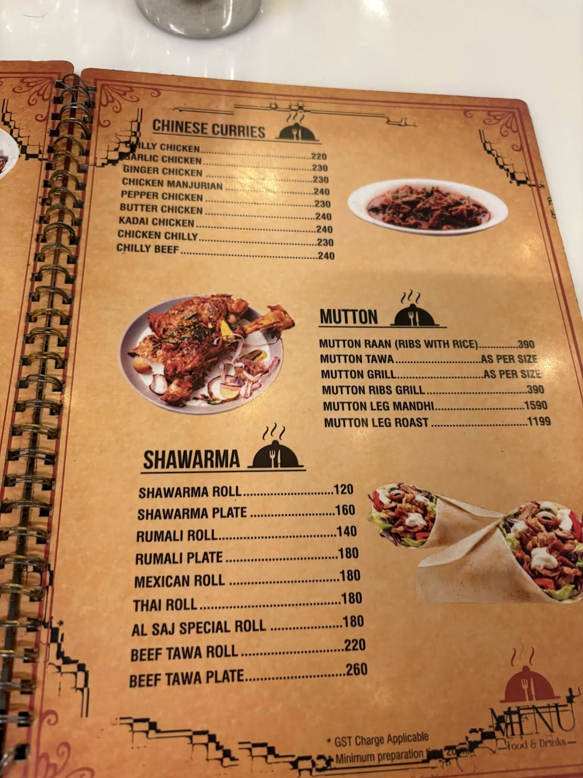 AL SAJ KITCHEN menu