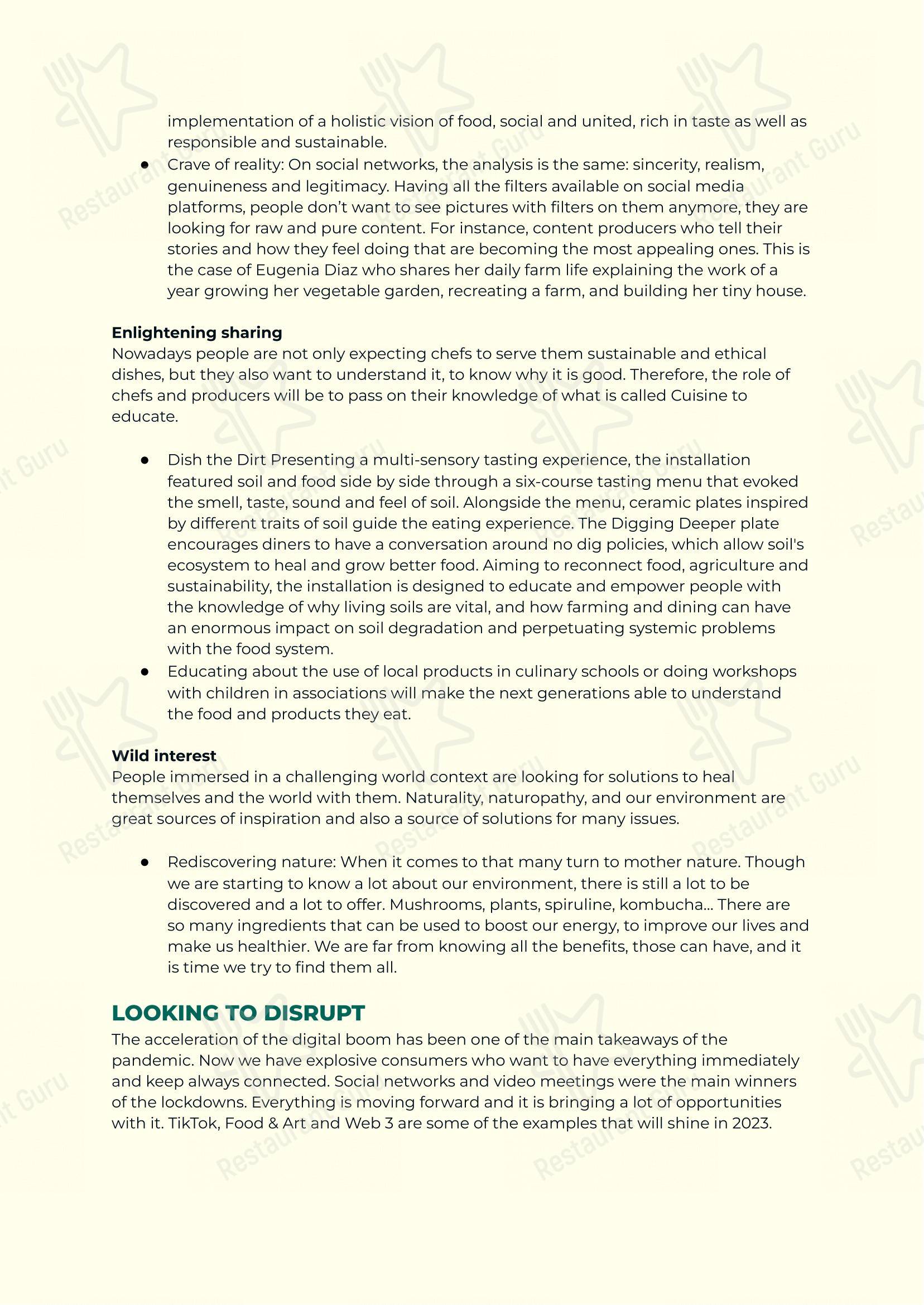 ALLORO in Frascati - Menu bar