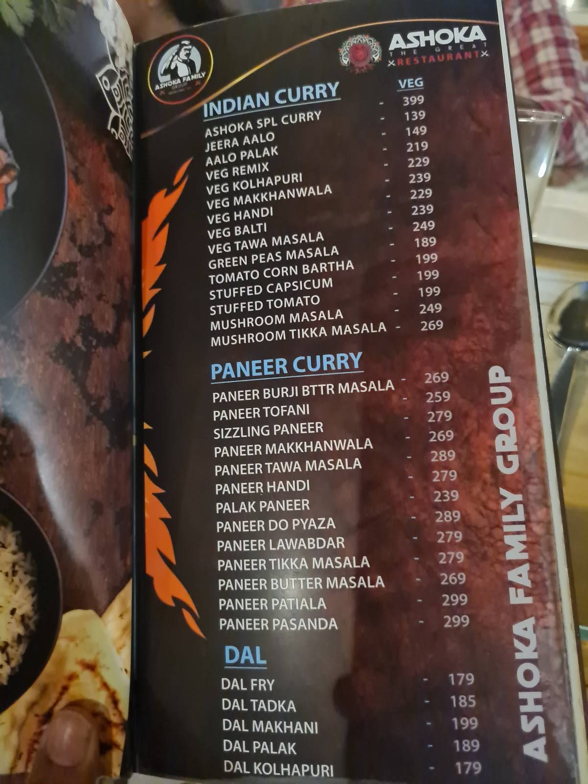 Menu at ASHOKA THE GREAT RESTAURANT, Dharwad