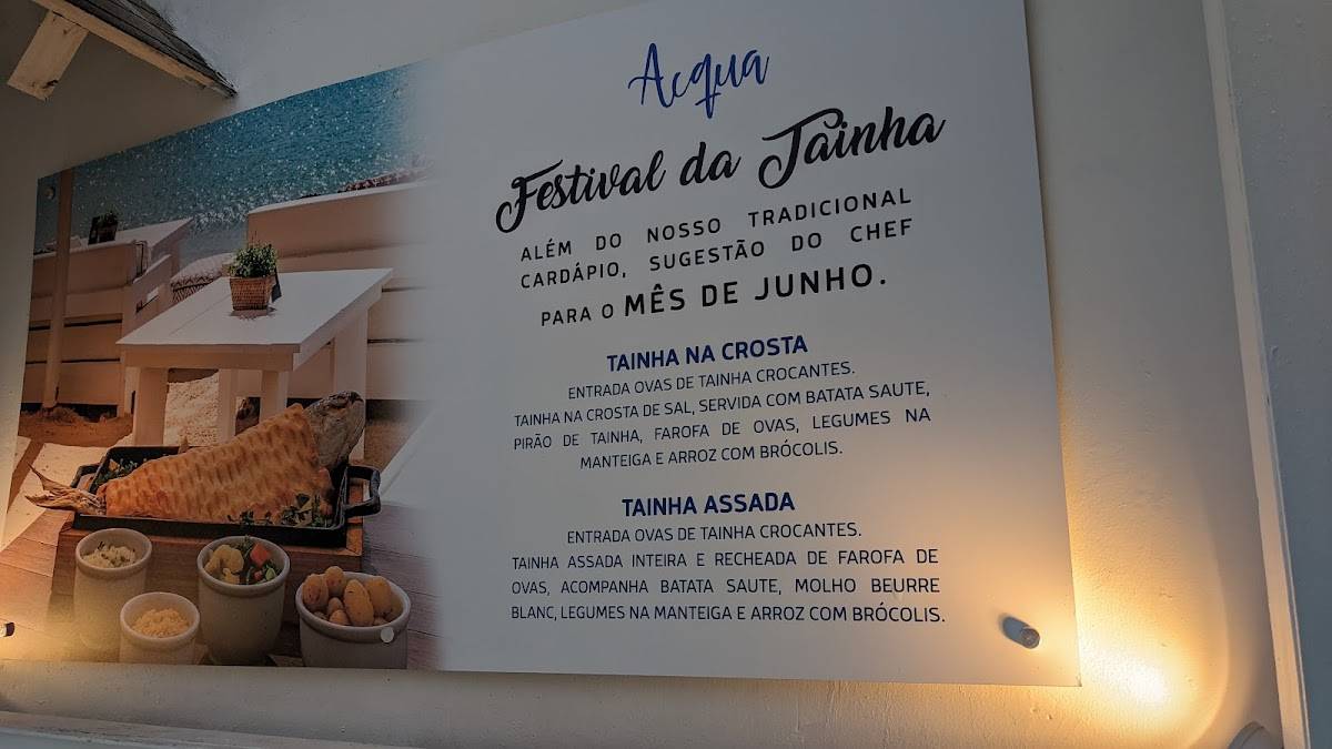 Acqua Jurerê Internacional cardápio