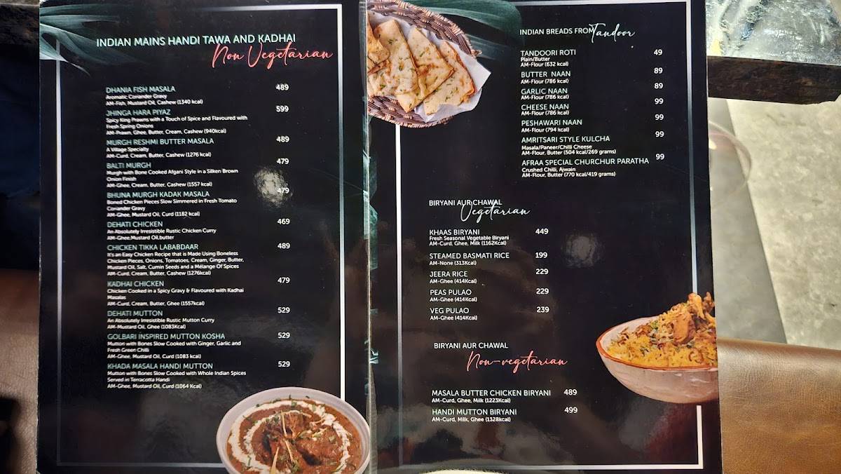 Afraa menu