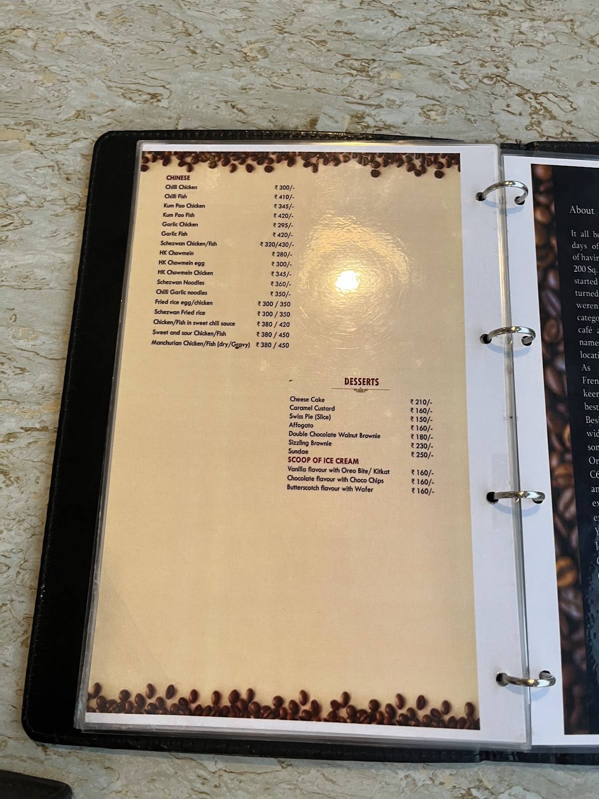 CALCUTTA 64 menu
