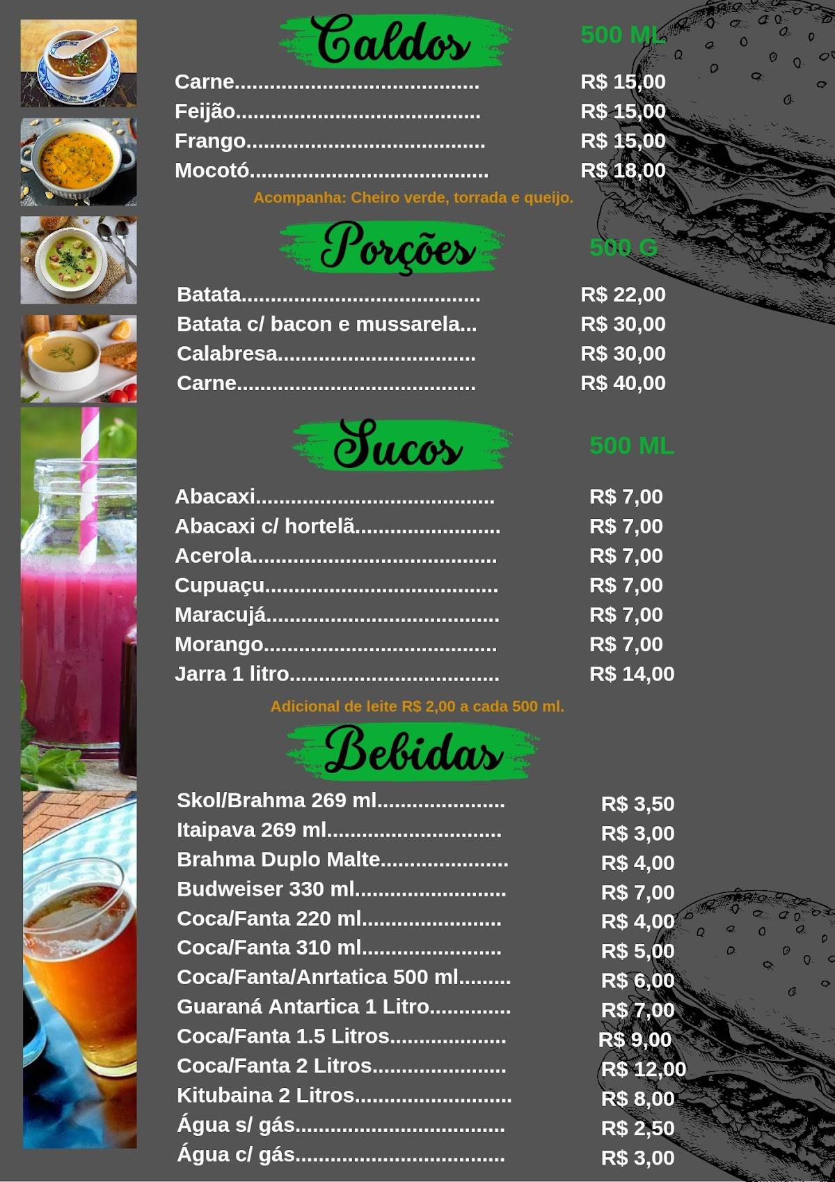 . cardápio