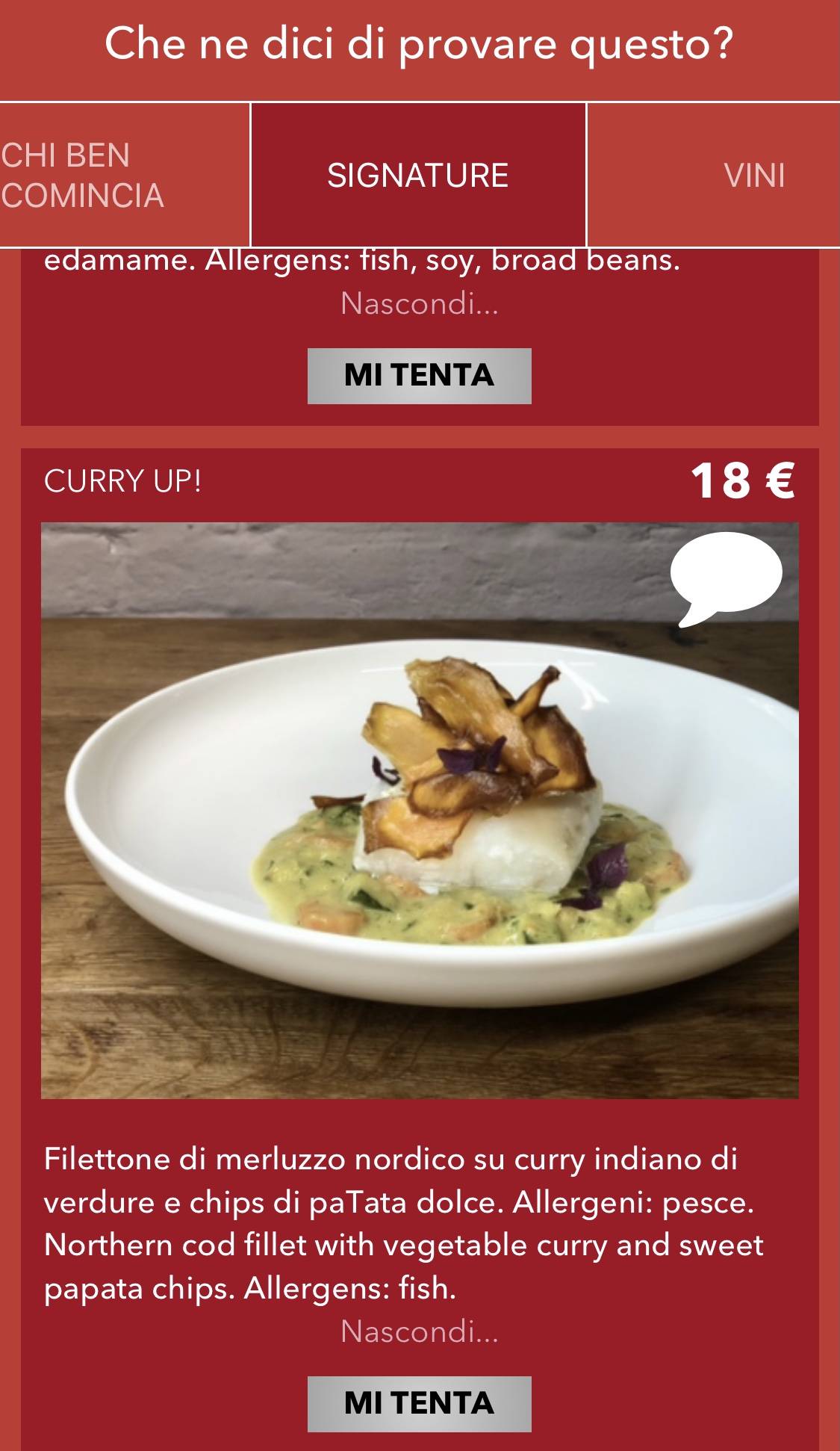 Menu di Al Bacio Navigli - Ristorante Casual Gourmet a Milano 
