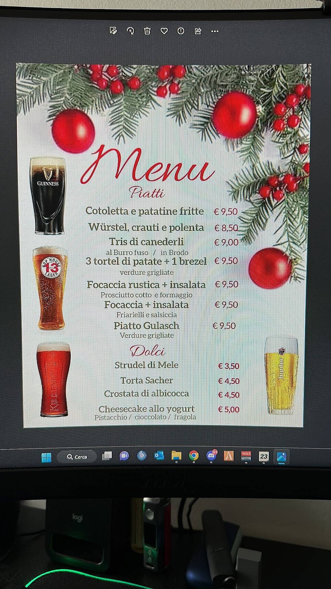 Menu di Al Posta 
