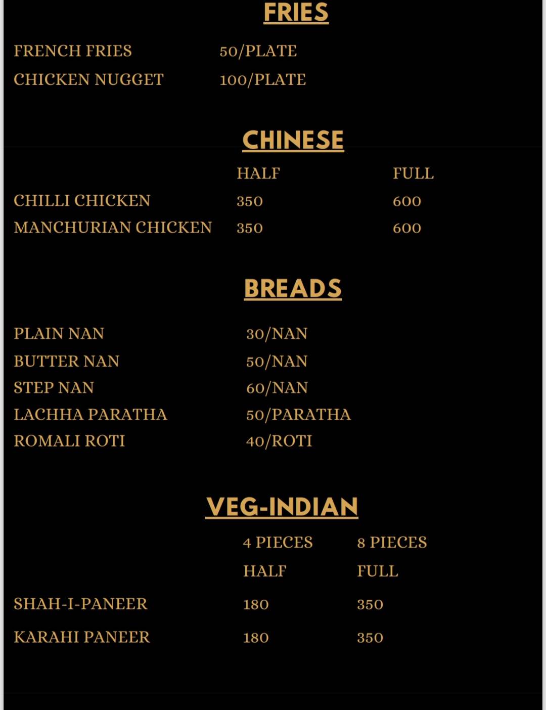 Al-zaiqa biryani centre menu