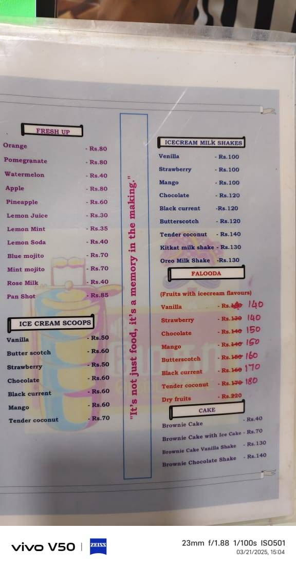 Megha Restaurant menu