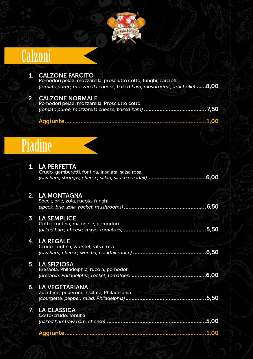 Menu di Alessia's Pizza 