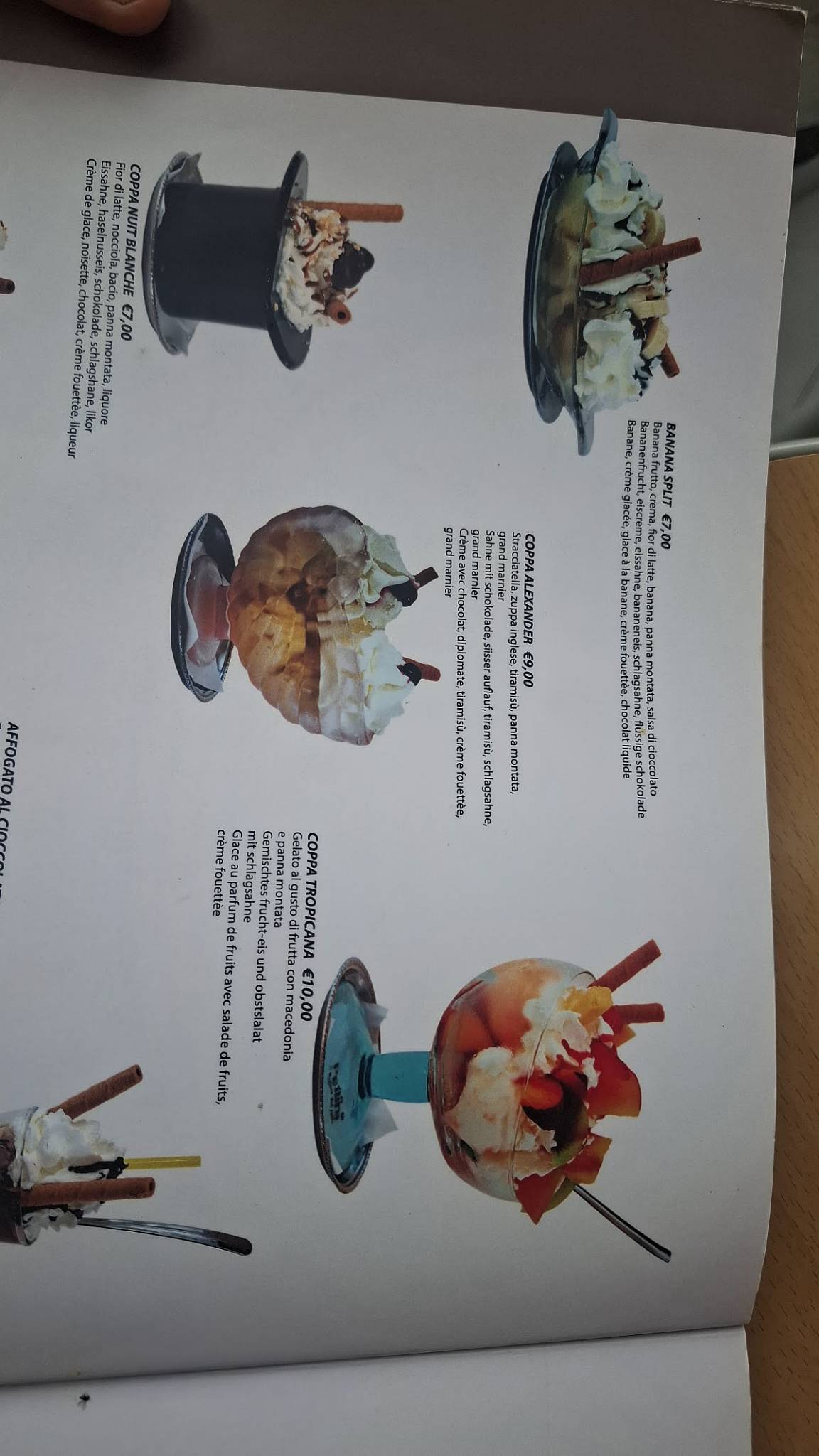 Menu di Alexander Bar Gelateria Creperia 