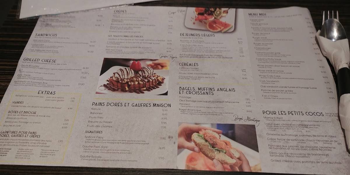 Menu de Allô mon Coco Rouyn-Noranda