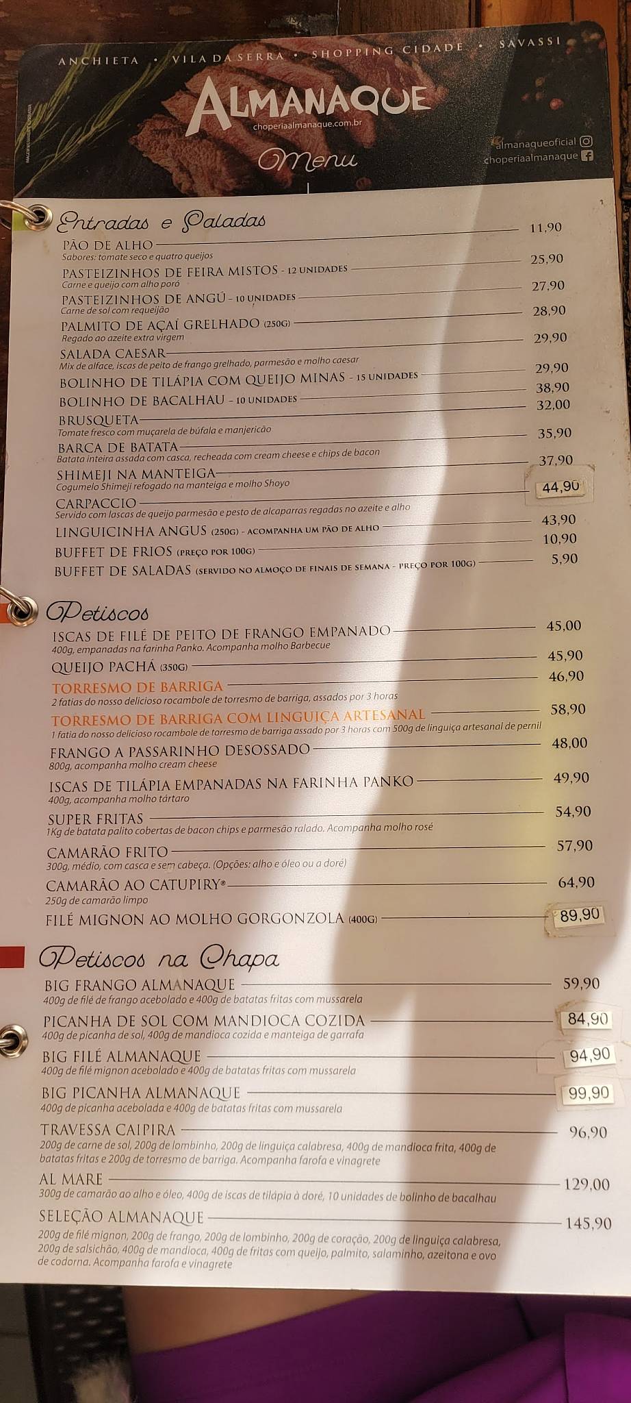 Almanaque Choperia - Pium í cardápio