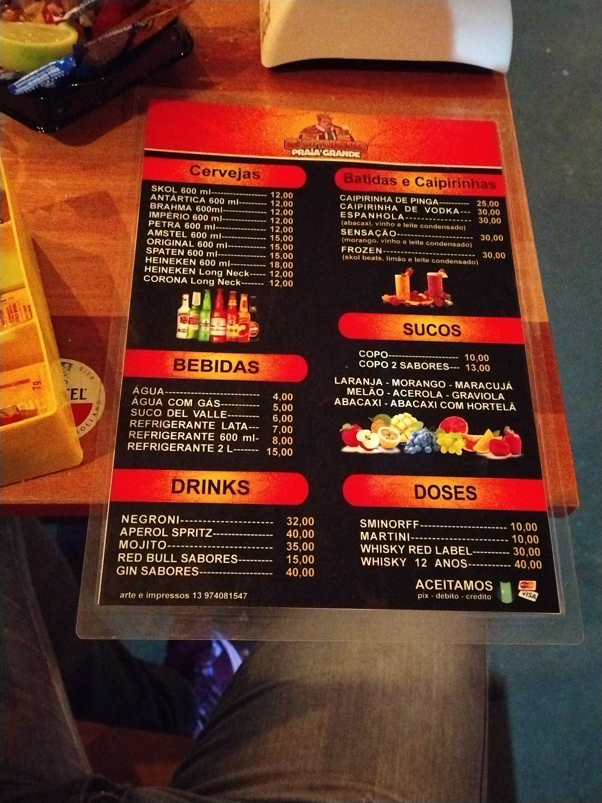 Aloha Bar Praia cardápio