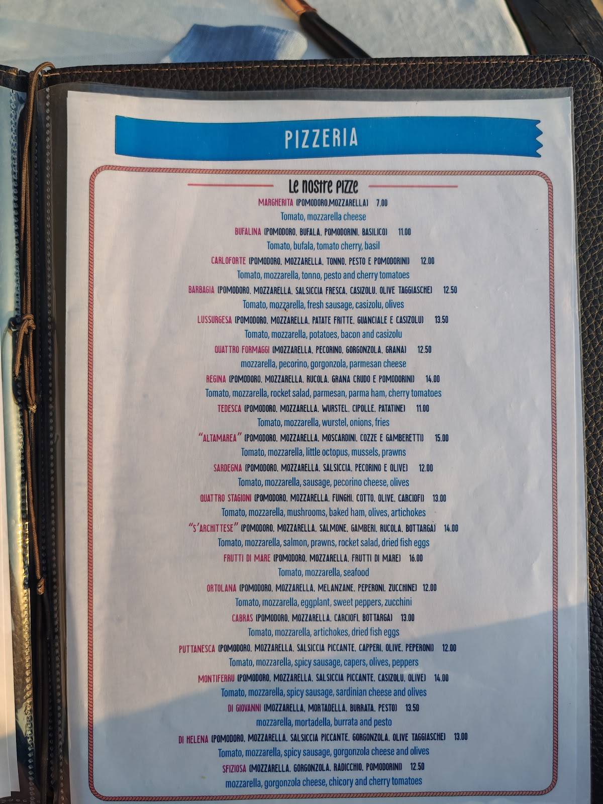 Menu di Altamarea 