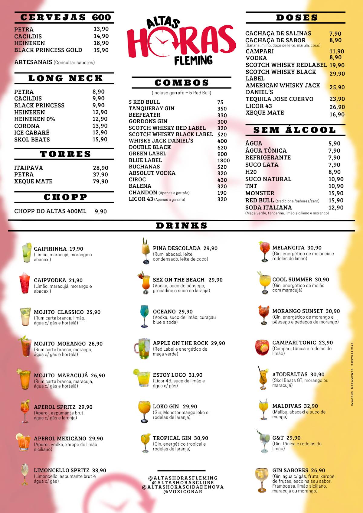 Altas Horas Fleming cardápio