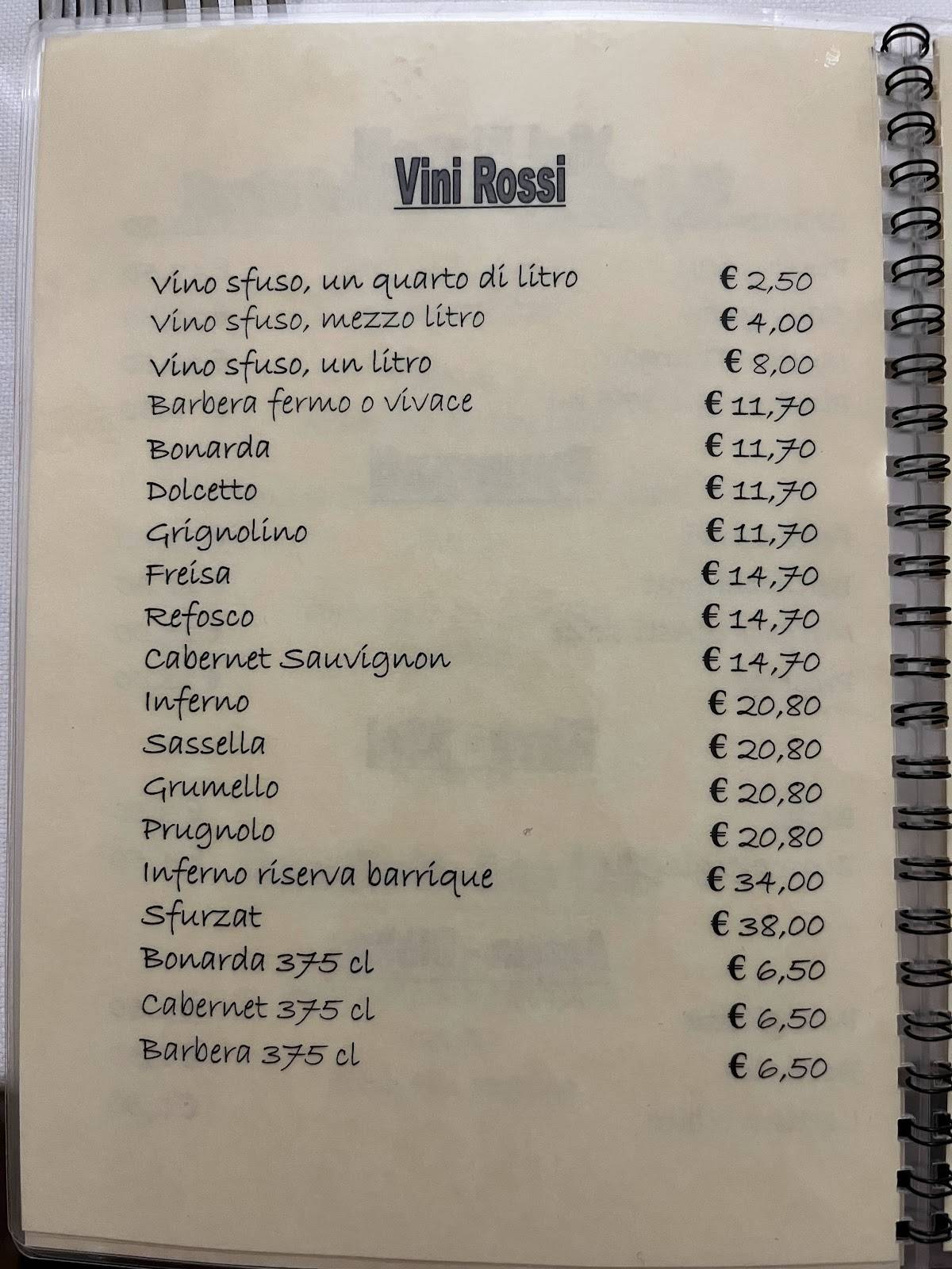 Menu di Ristorante Trattoria Il Fungo