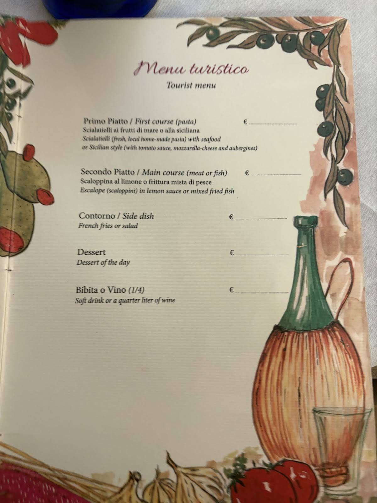 Menu di Da Maria 