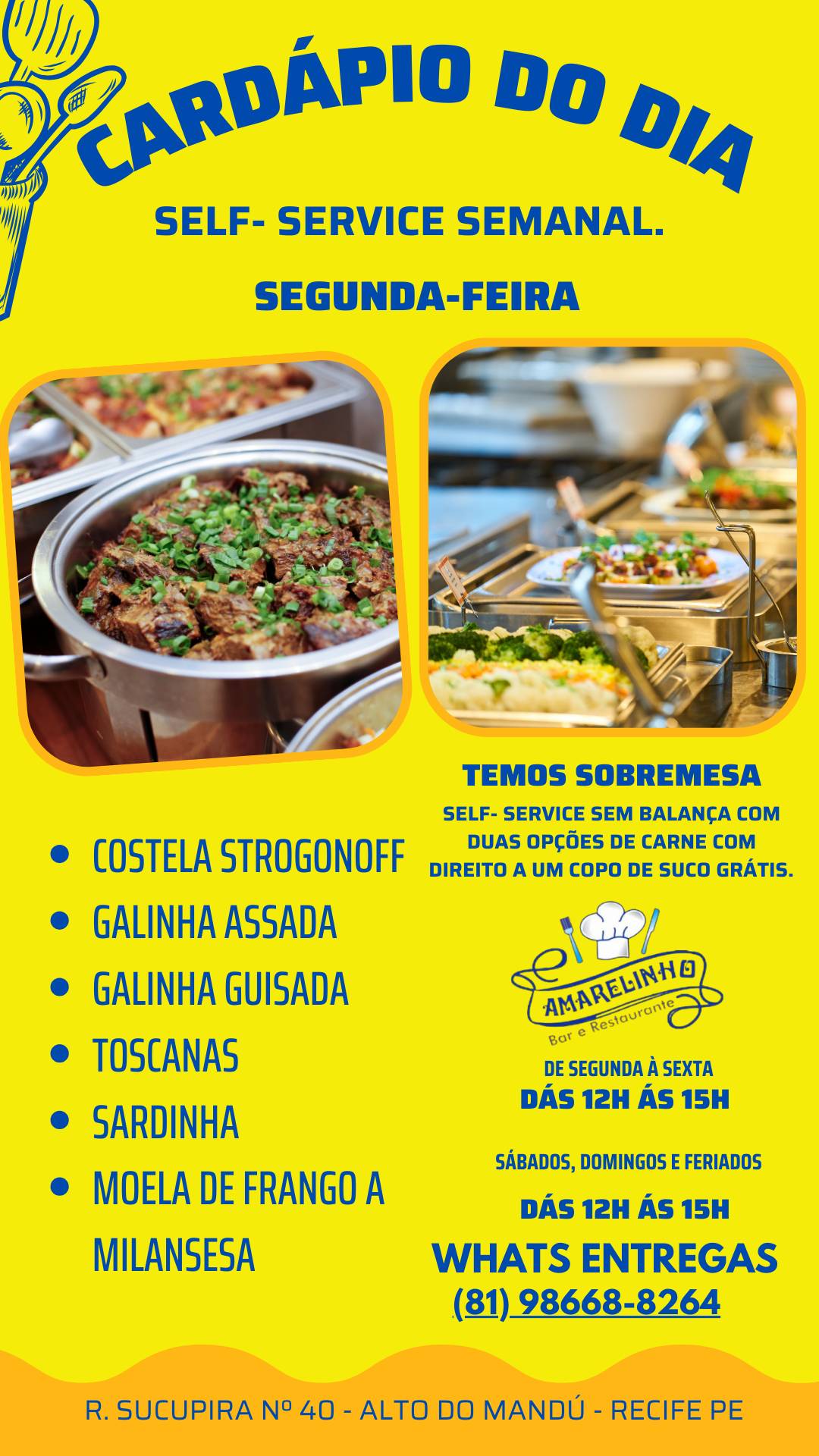 Amarelinho Bar e Restaurante Oficial – Koma-Kui cardápio