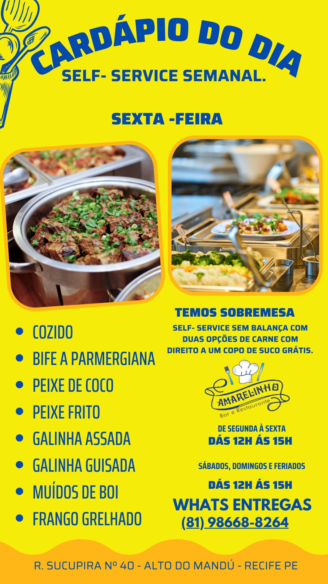 Amarelinho Bar e Restaurante Oficial – Koma-Kui cardápio