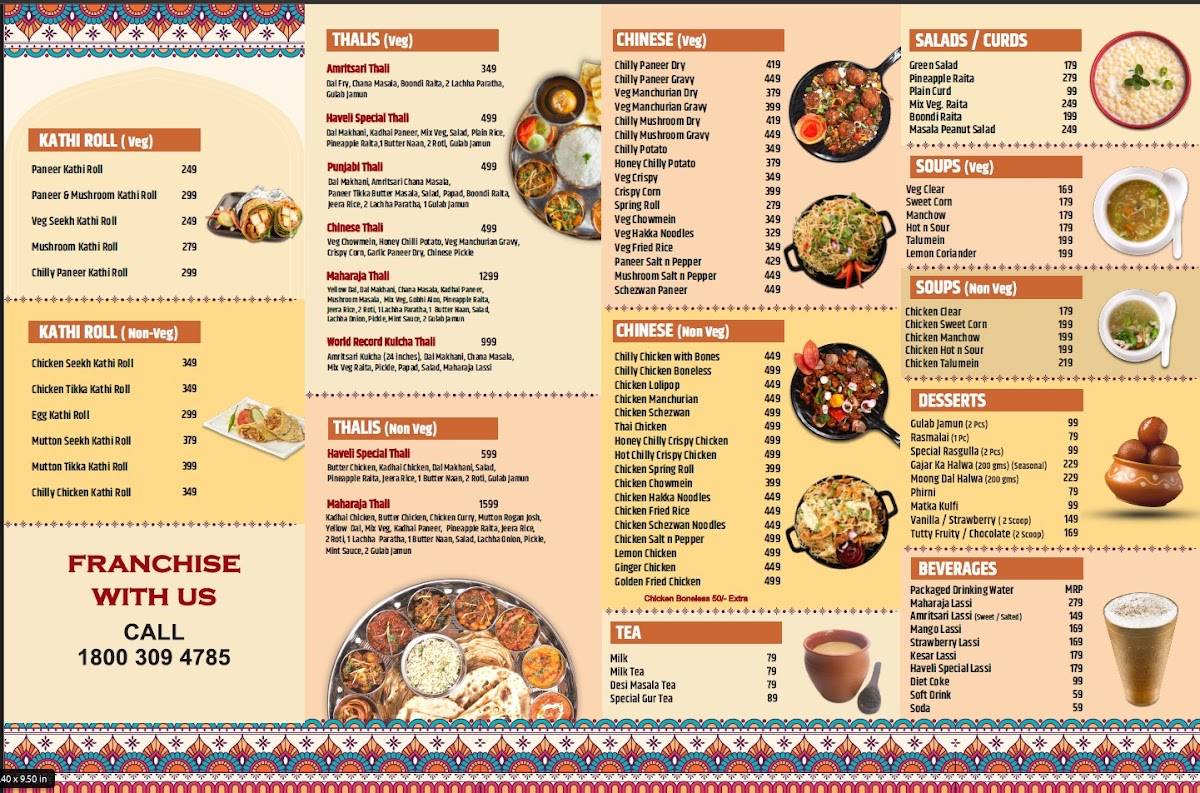 Amritsari Haveli Ranjit Avenue menu