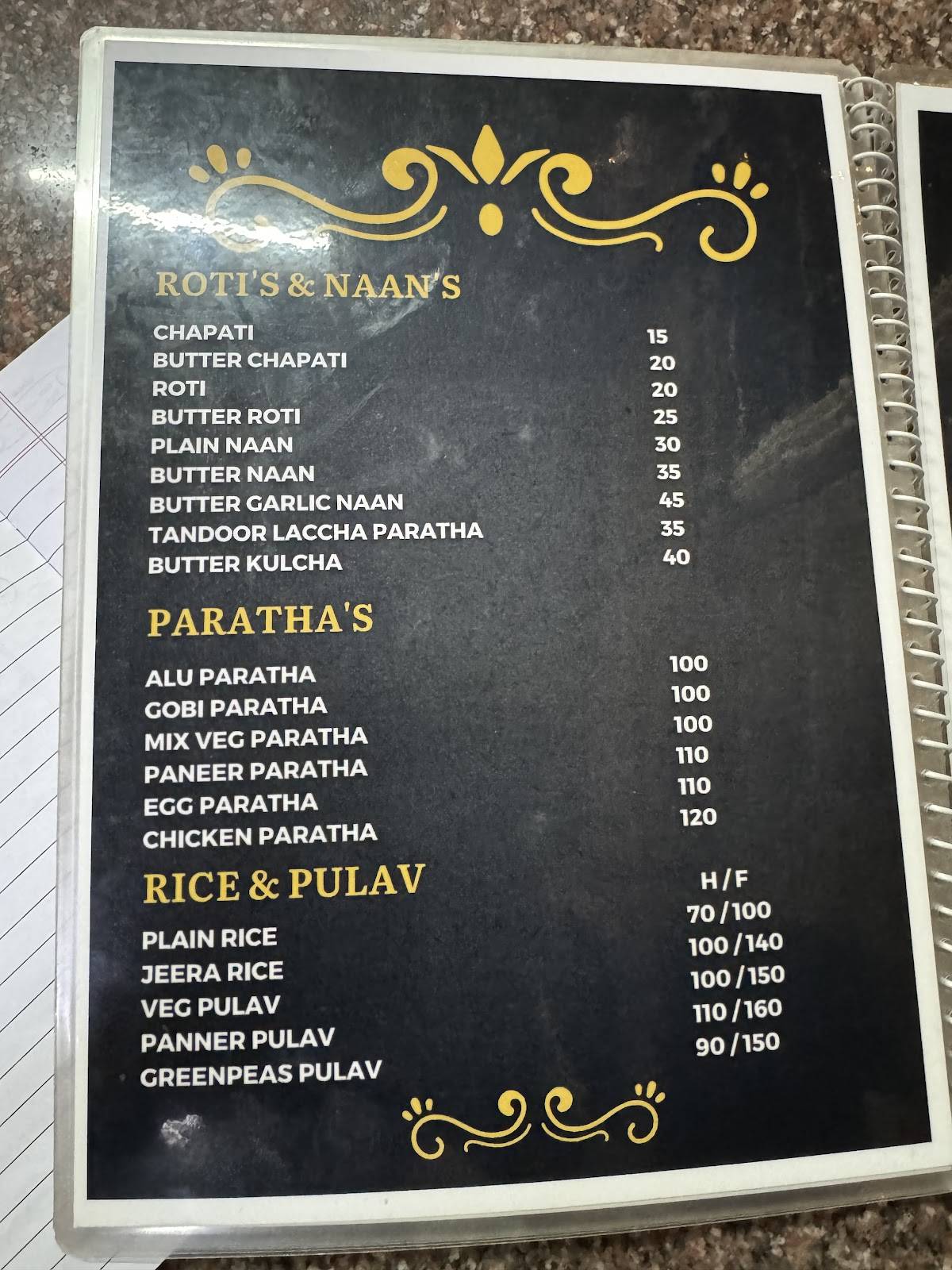 Andhra Mess menu