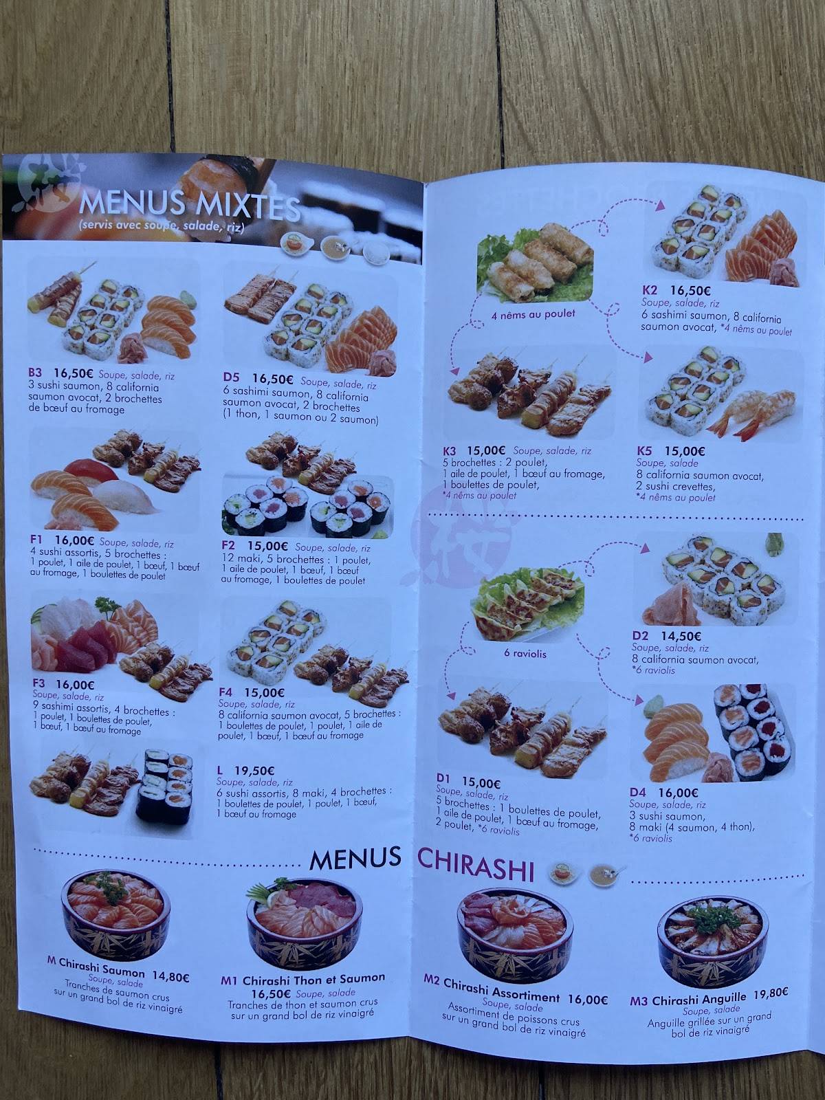 Menu de Sakura