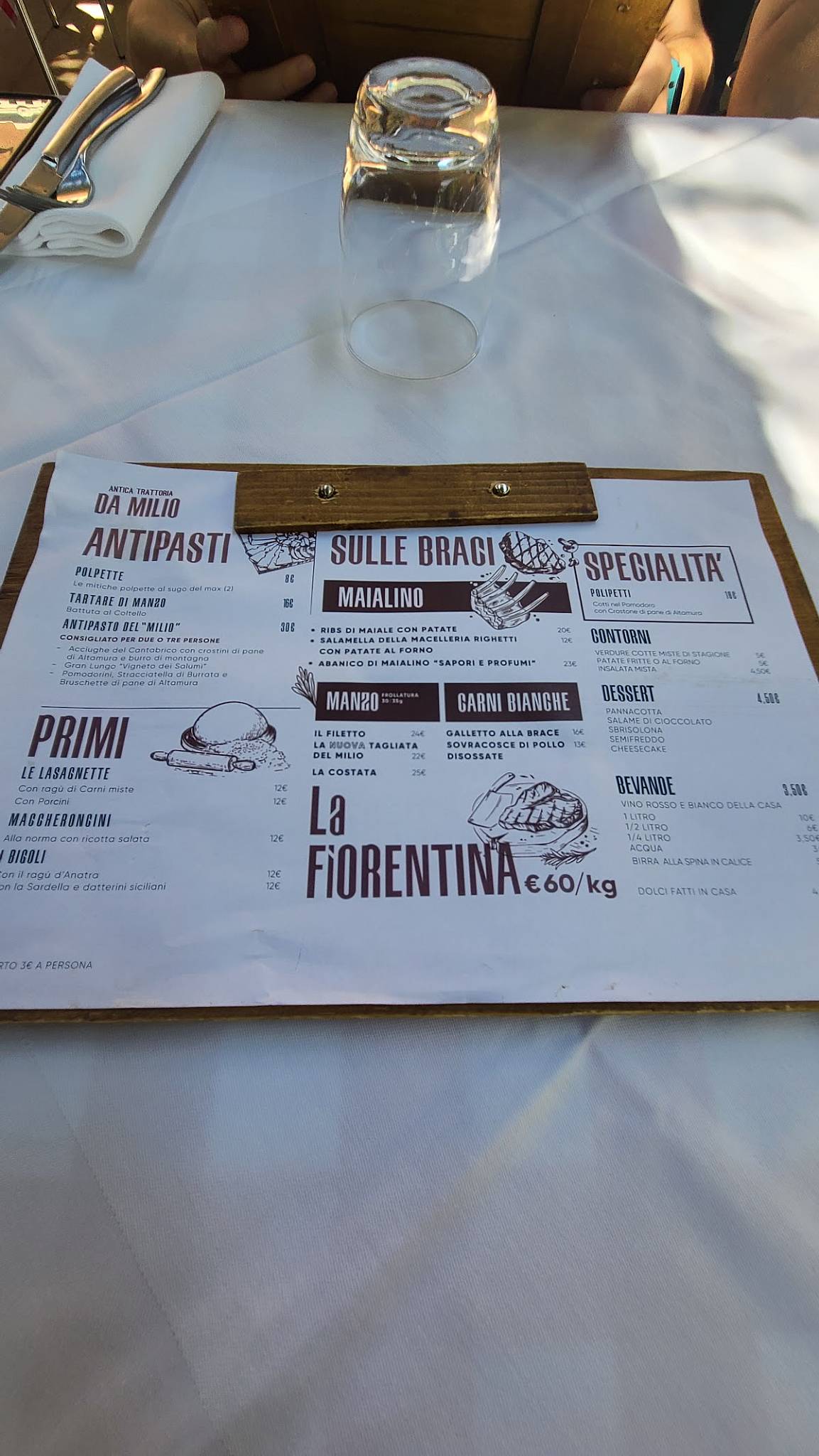 Menu di Antica Trattoria Da Milio 