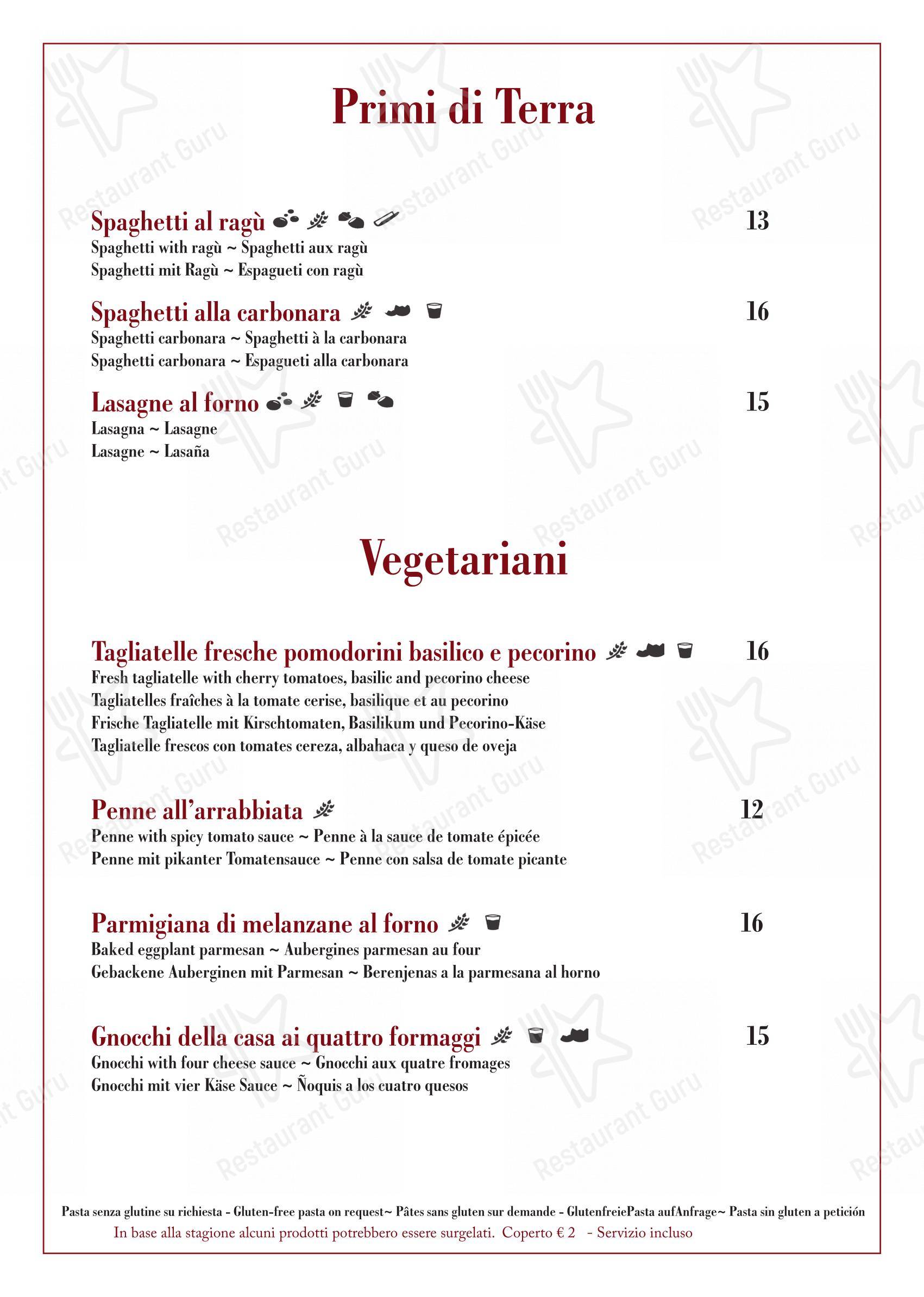 Antico Gatoleto Ristorante Pizzeria in Venezia - Menu