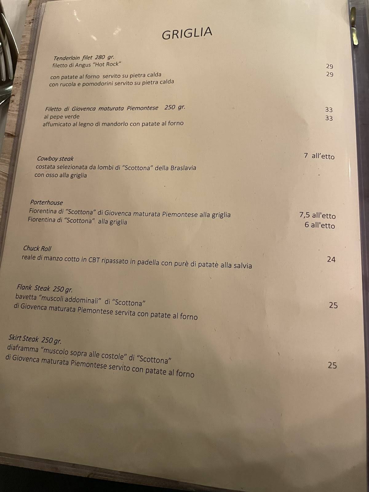 Menu di Antigua Bar & Steakhouse 