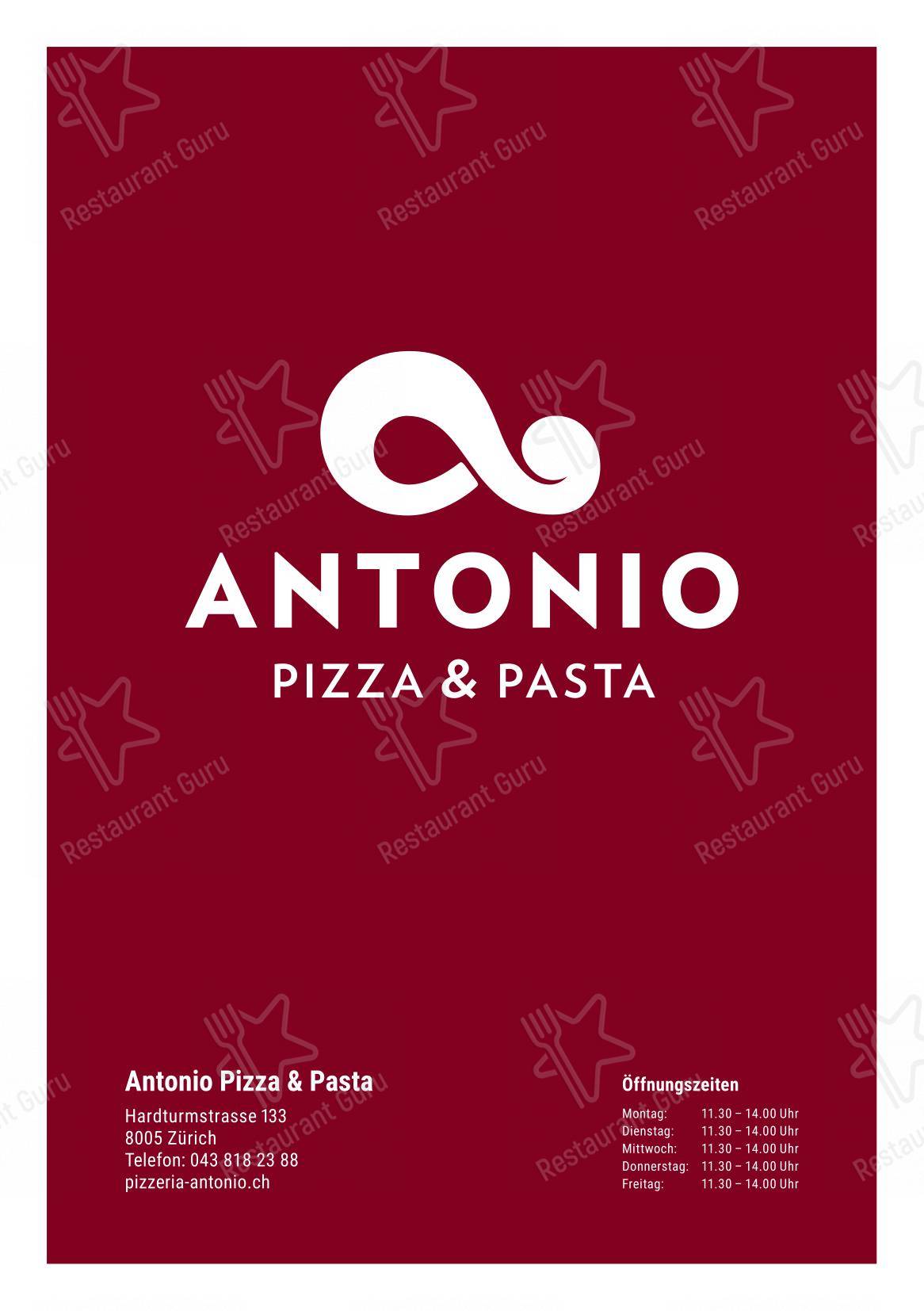 Menu bar per Antonio ristorante