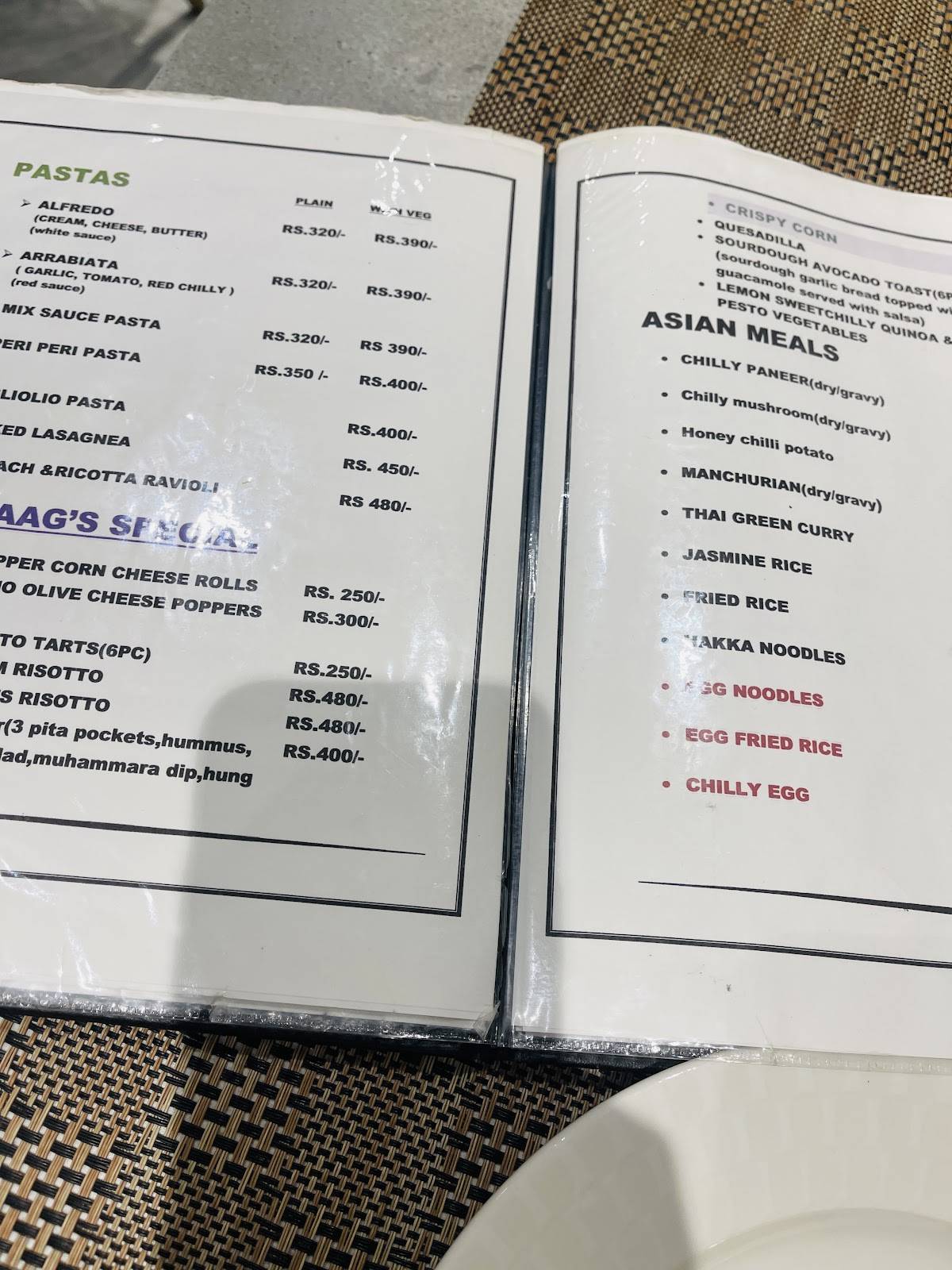 Anuraag's Cafe & Live Bakery menu