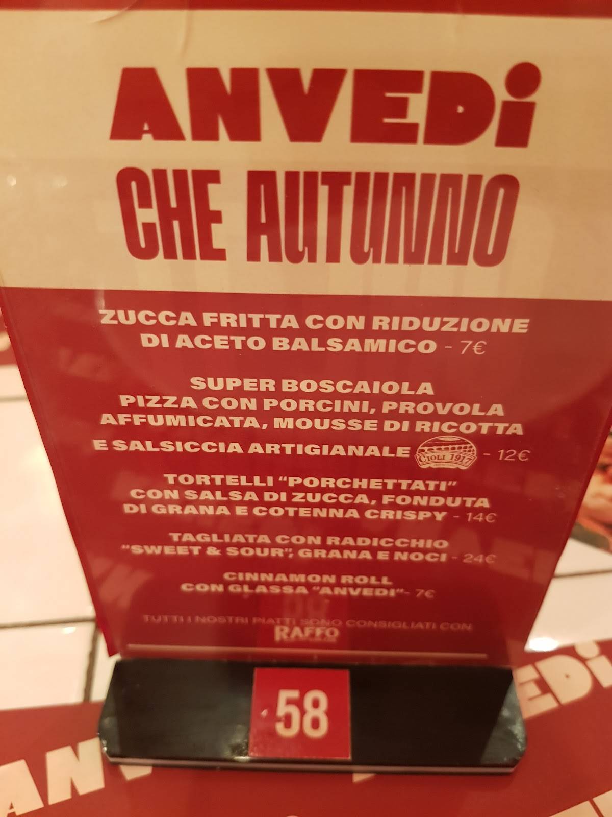 Menu di Anvedi Axa 