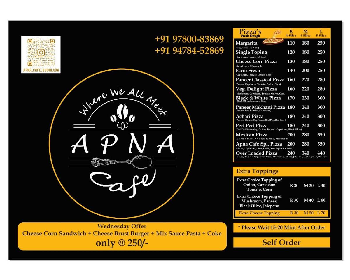 Apna cafe menu