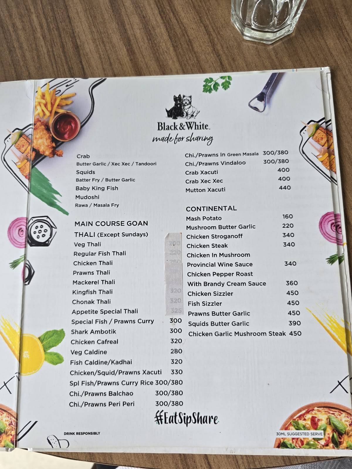 Appetite Classic menu