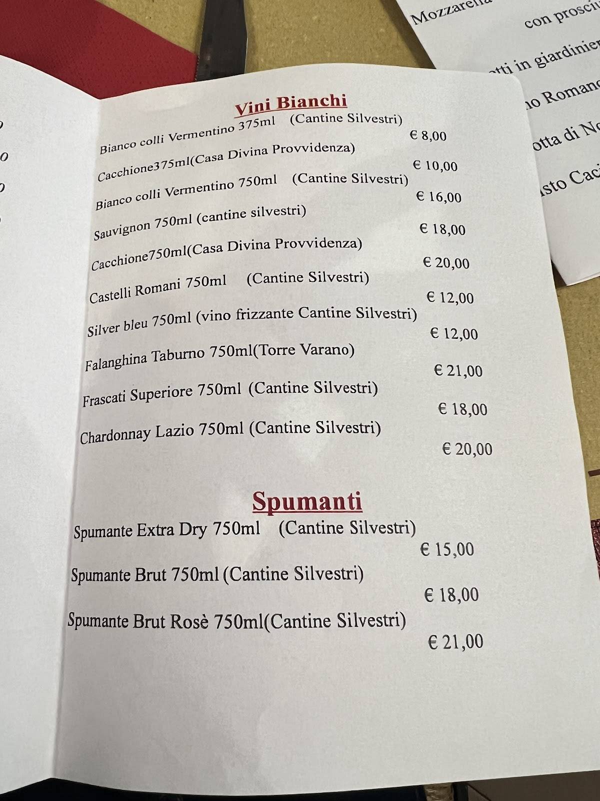 Menu di Ar Grottino der Traslocatore 