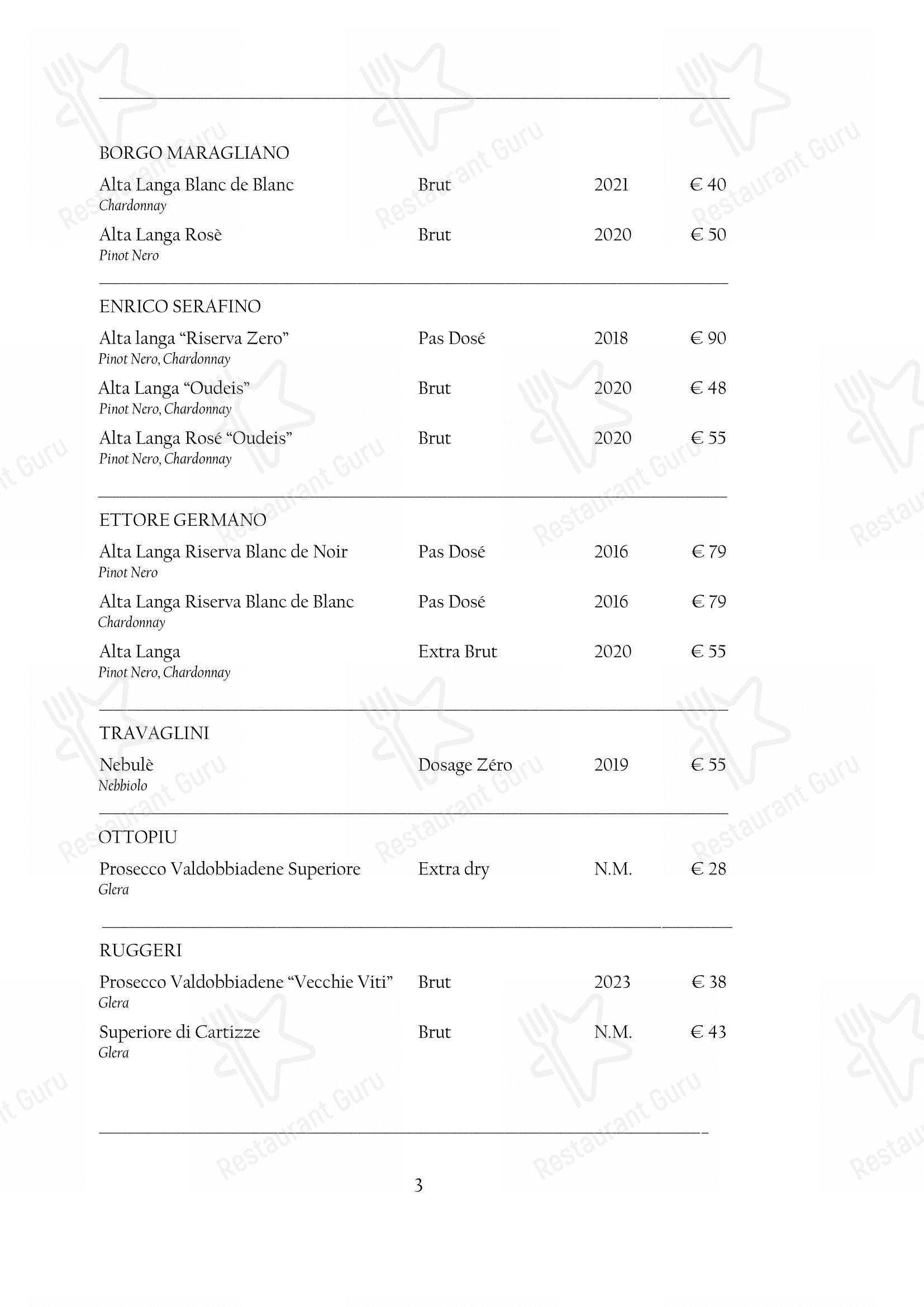 Menu di Arcadia - Menu