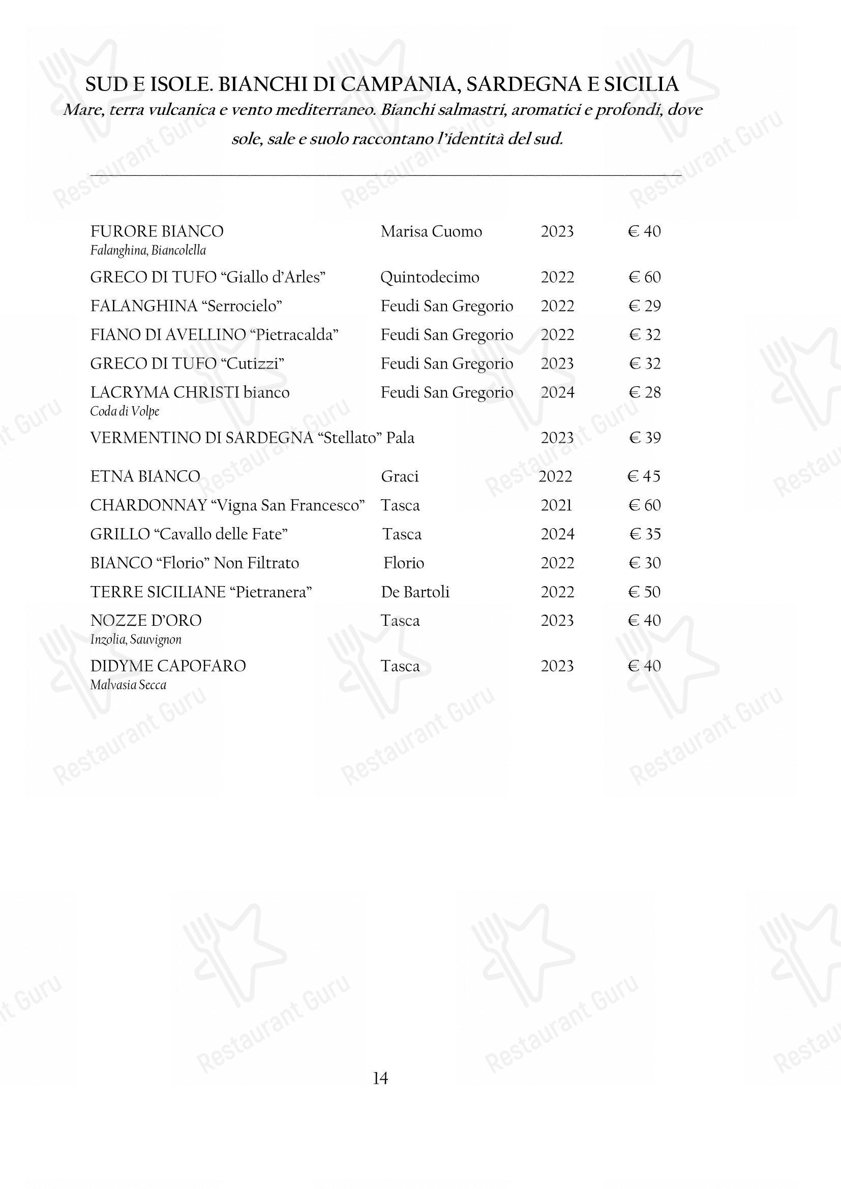 Menu pour Arcadia restaurant